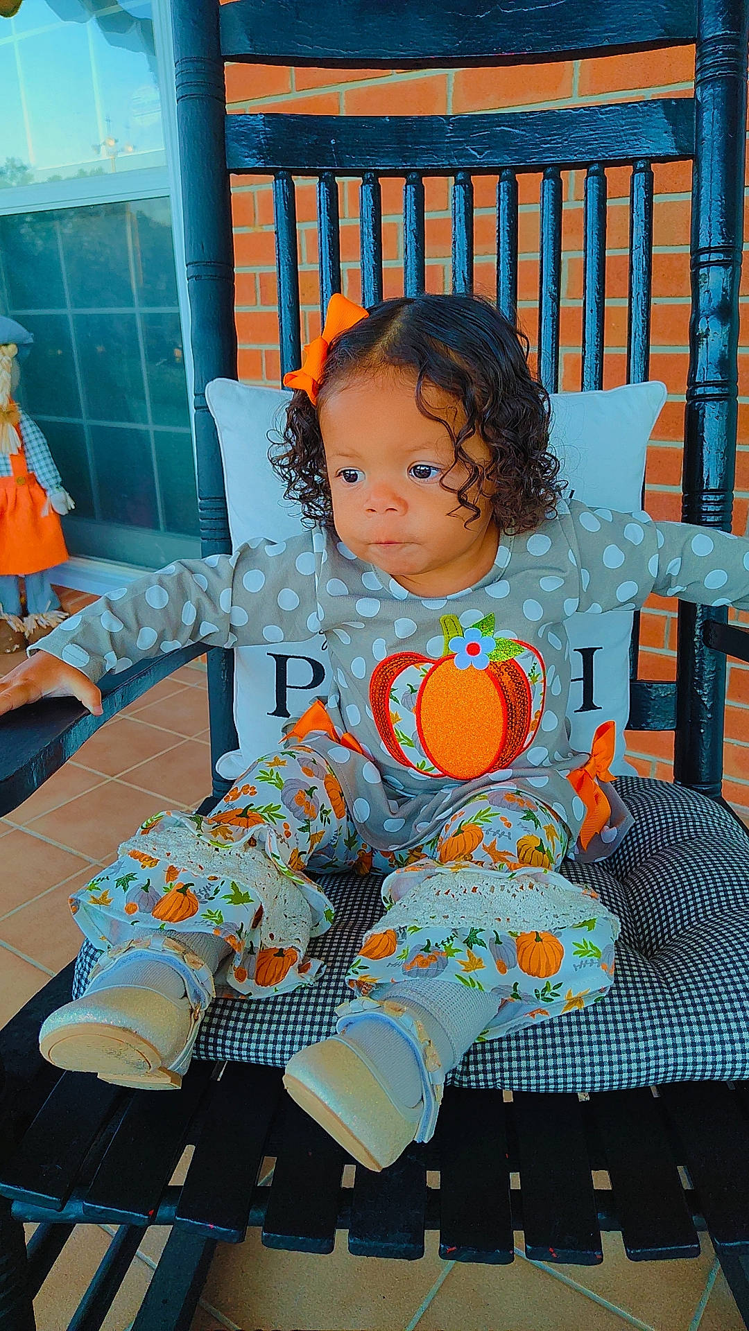 Samara joined the competition — help win amazing prizes! baby, baby_products, baby_toddler_clothing, baby_toys, chair, child, doll, happy, lap, orange, pattern, person, pink, room, sitting, textile, toddler, toy