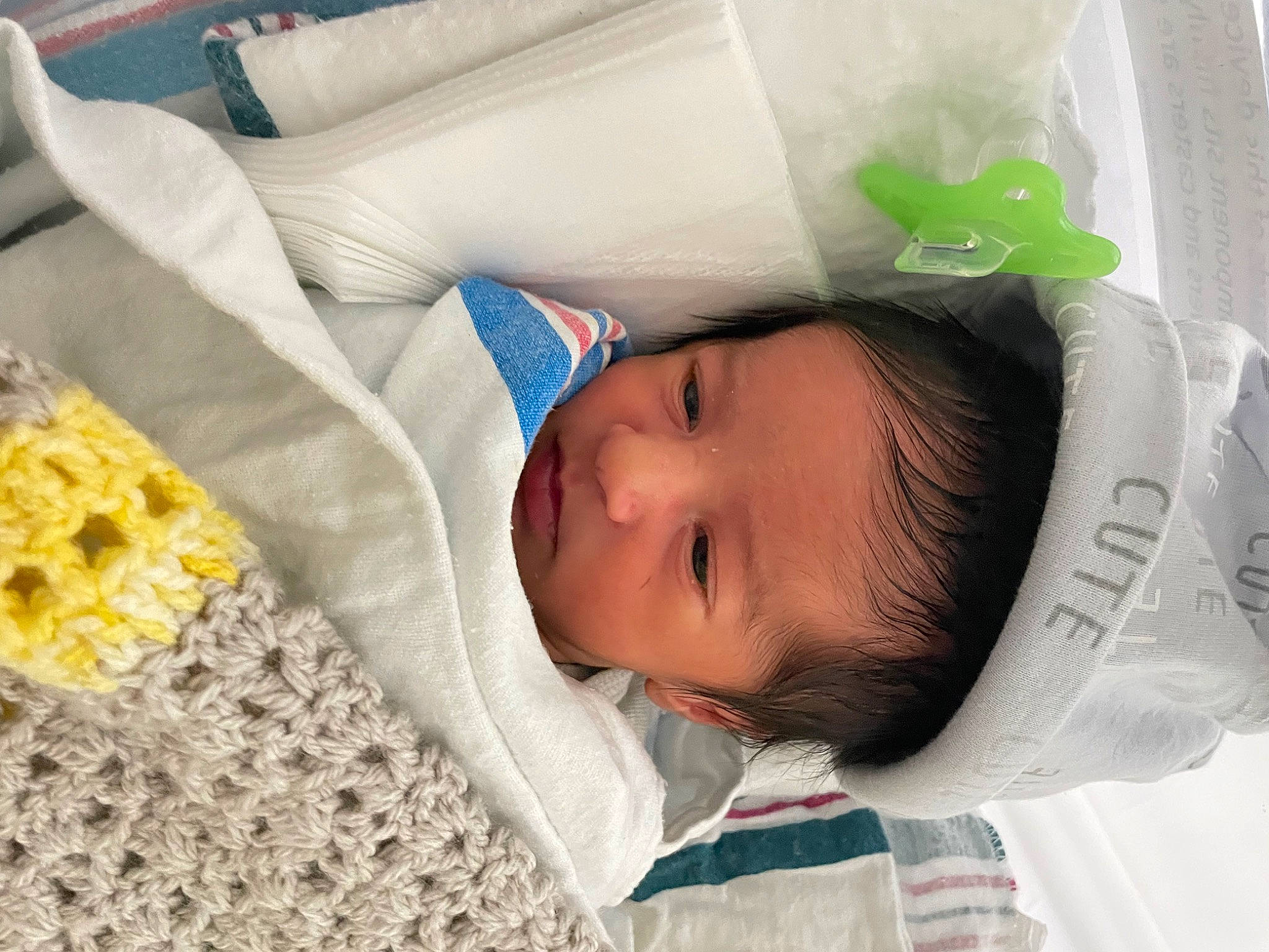 Khalid is registered to the contest to win money with this photo: baby, baby_products, baby_safety, baby_sleeping, baby_toddler_clothing, bedding, bedtime, child, comfort, eyelash, linens, nap, pattern, person, room, skin, sleep, sleeve, textile, throw_pillow