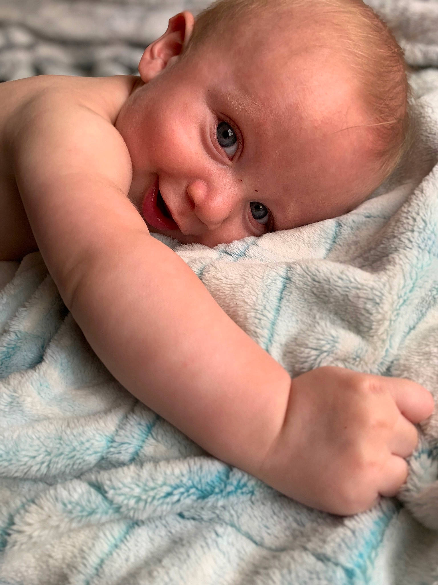 Julian joined the competition — help win amazing prizes! baby, baby_toddler_clothing, beauty, blue, cheek, child, chin, close_up, comfort, eye, eyebrow, finger, head, iris, linens, lip, nose, person, skin, sleeve