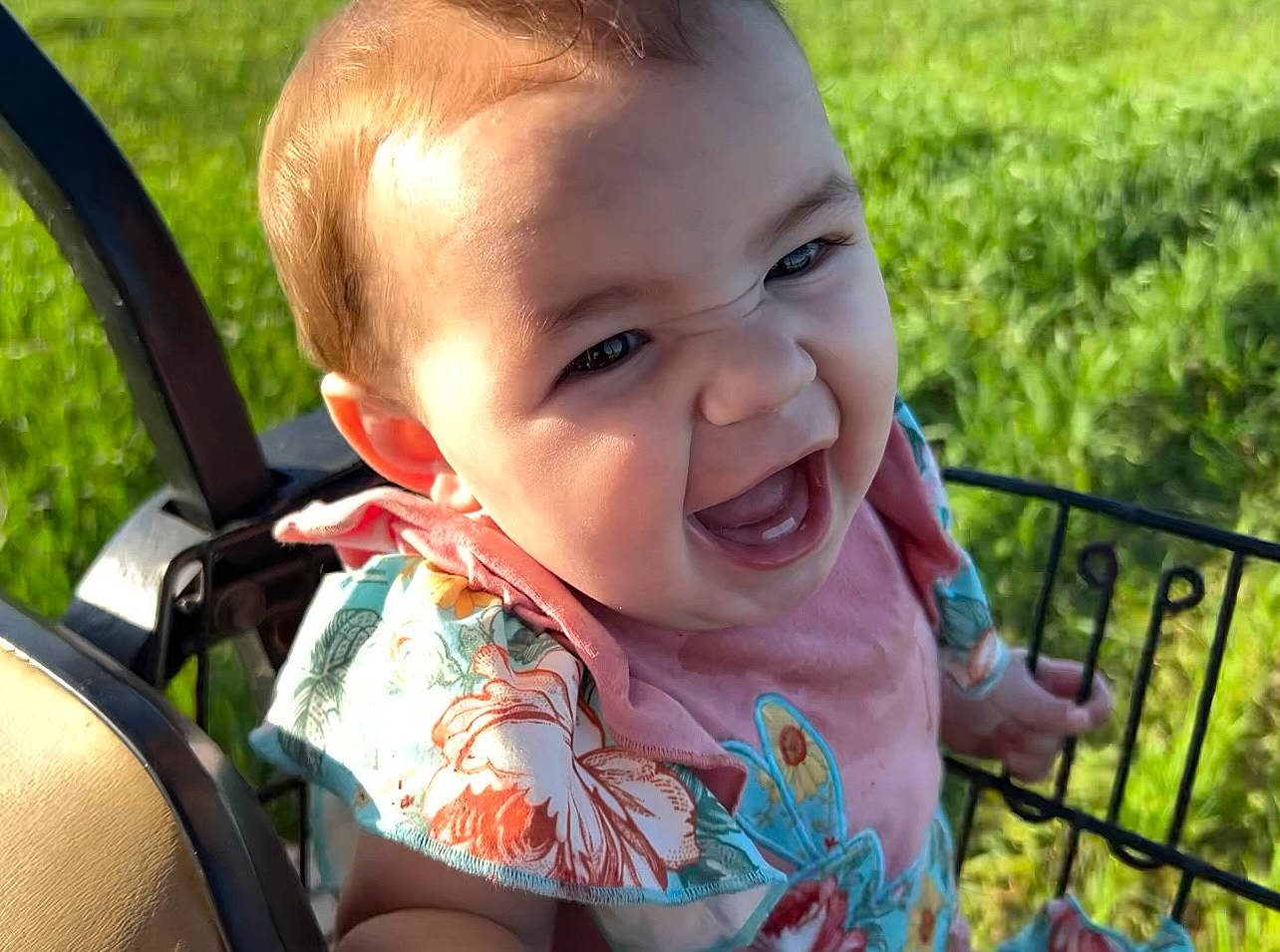 Raegan joined the competition — help win amazing prizes! baby, baby_toddler_clothing, cheek, child, fun, grass, happy, head, iris, joy, leaf, leisure, mouth, nose, people_in_nature, person, plant, recreation, skin, smile