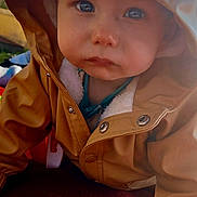 Lyam a rejoint le concours — aidez-le/la à gagner de superbes lots ! animal_ears, baby, baby_boy, baby_girl, blanket, brown, child, clothing, cute, expression, eyes, face, hood, infant, jacket, outdoor, portrait, soft, warm, young_child
