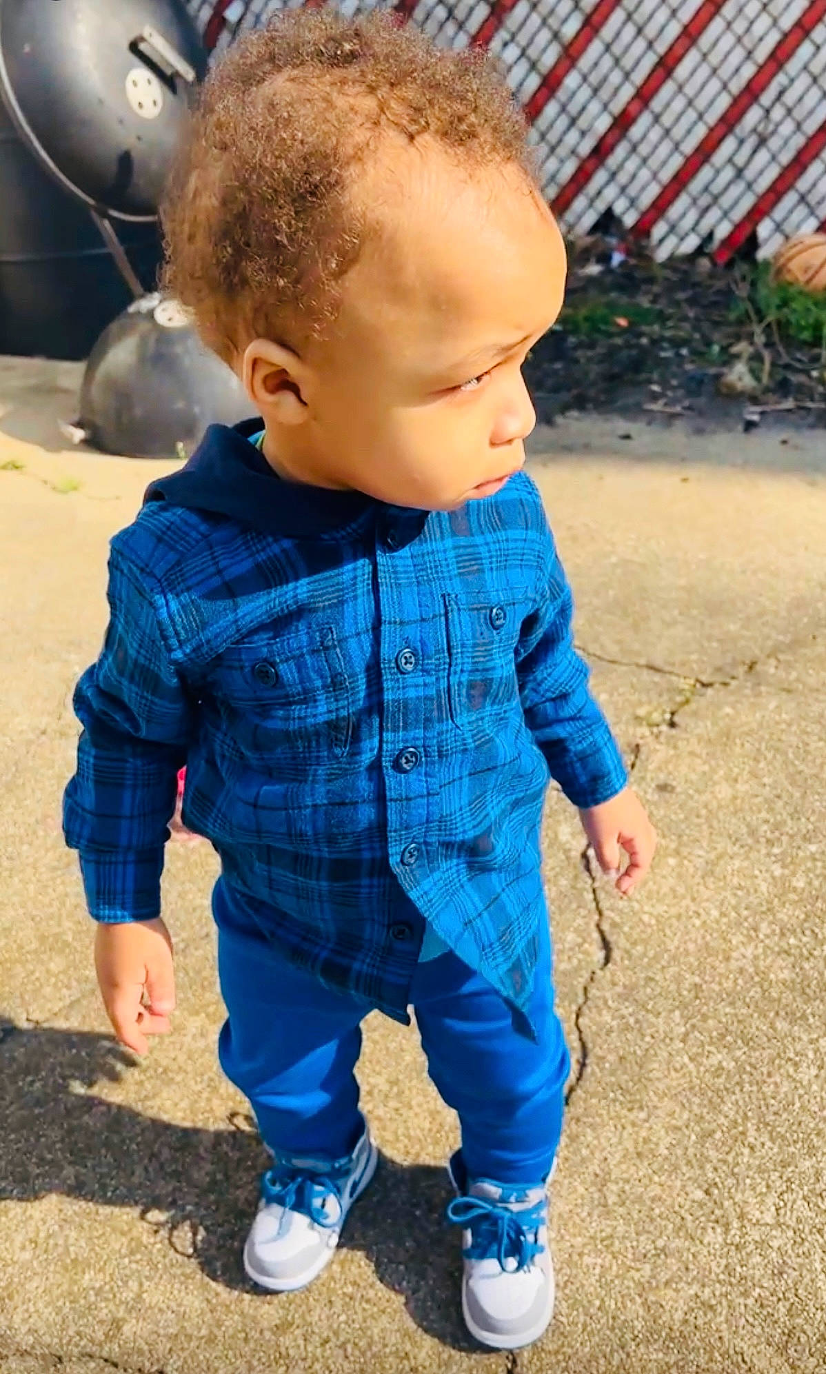 Matthew is registered to the contest to win money with this photo: baby, baby_toddler_clothing, child, denim, electric_blue, flooring, fun, grass, hairstyle, happy, leisure, nose, pattern, people_in_nature, person, play, sitting, sleeve, soil, t_shirt