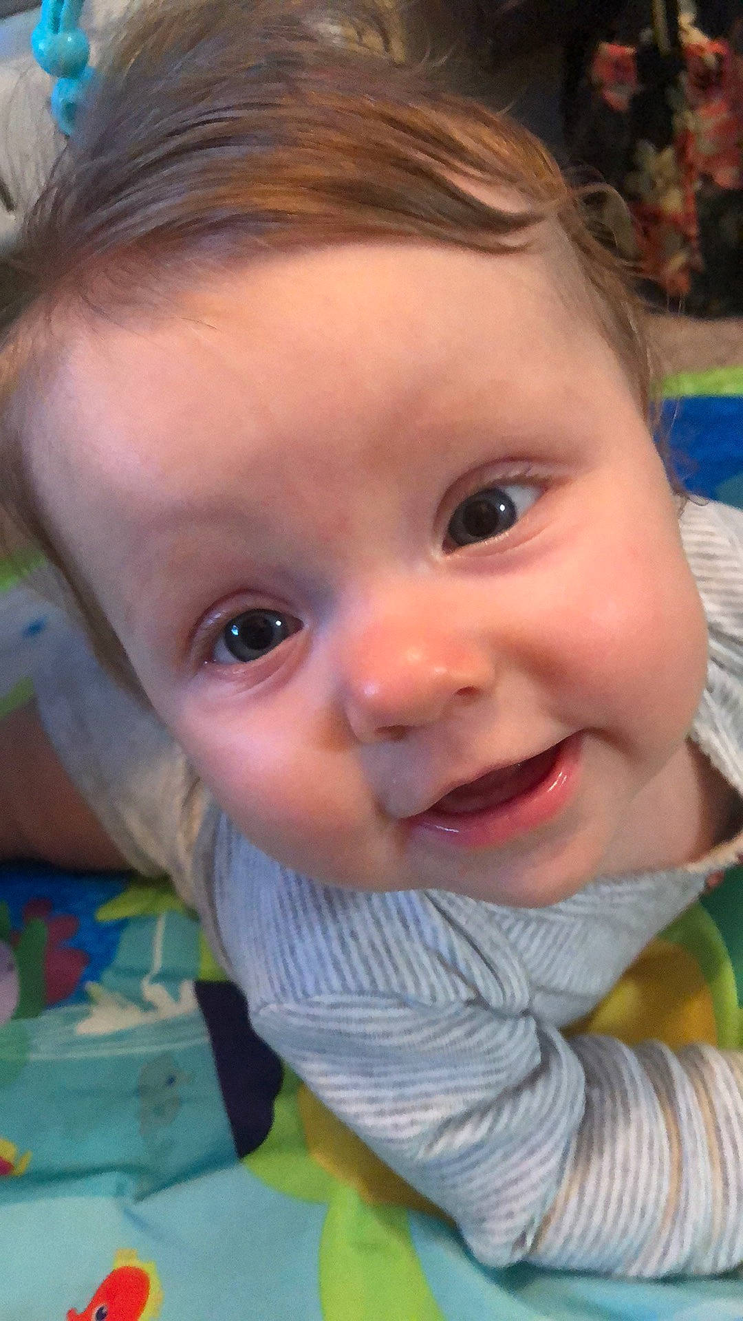 Shai joined the competition — help win amazing prizes! baby, baby_products, baby_toddler_clothing, blond, brown_hair, cheek, child, eye, eyebrow, eyelash, facial_expression, forehead, happy, head, iris, lip, person, pleased, toddler, tooth