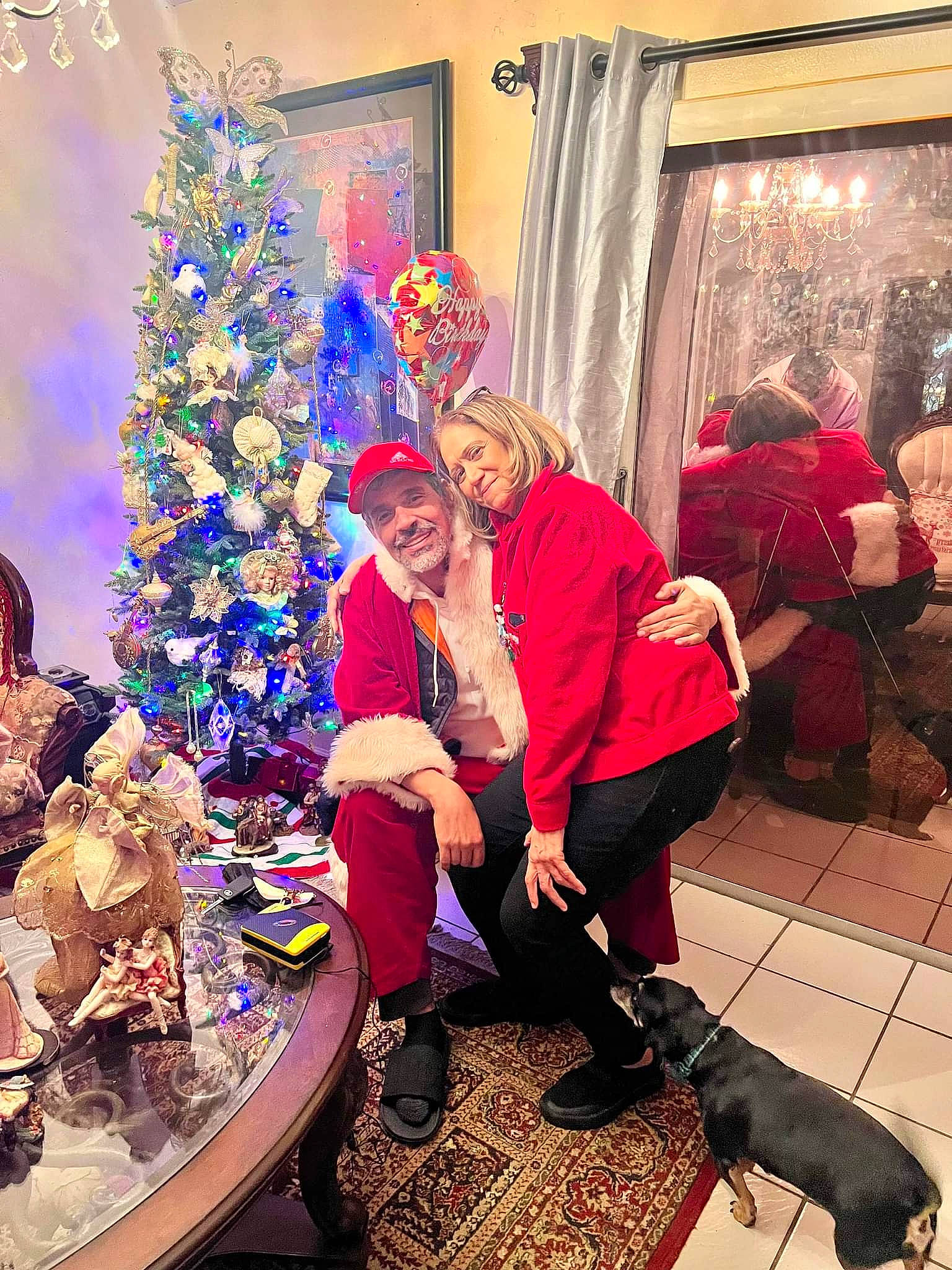 Rocko is registered to the contest to win money with this photo: christmas_decoration, christmas_eve, christmas_ornament, christmas_tree, curtain, decoration, event, fashion, fun, happy, holiday, holiday_ornament, interior_design, leisure, luggage_and_bags, ornament, photograph, smile, snapshot, tradition