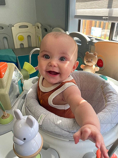 Aliyah joined the competition — help win amazing prizes! baby, baby_products, baby_safety, baby_toddler_clothing, cheek, child, comfort, eye, fun, happy, joy, mouth, person, picture_frame, plastic, room, sitting, skin, smile, thumb