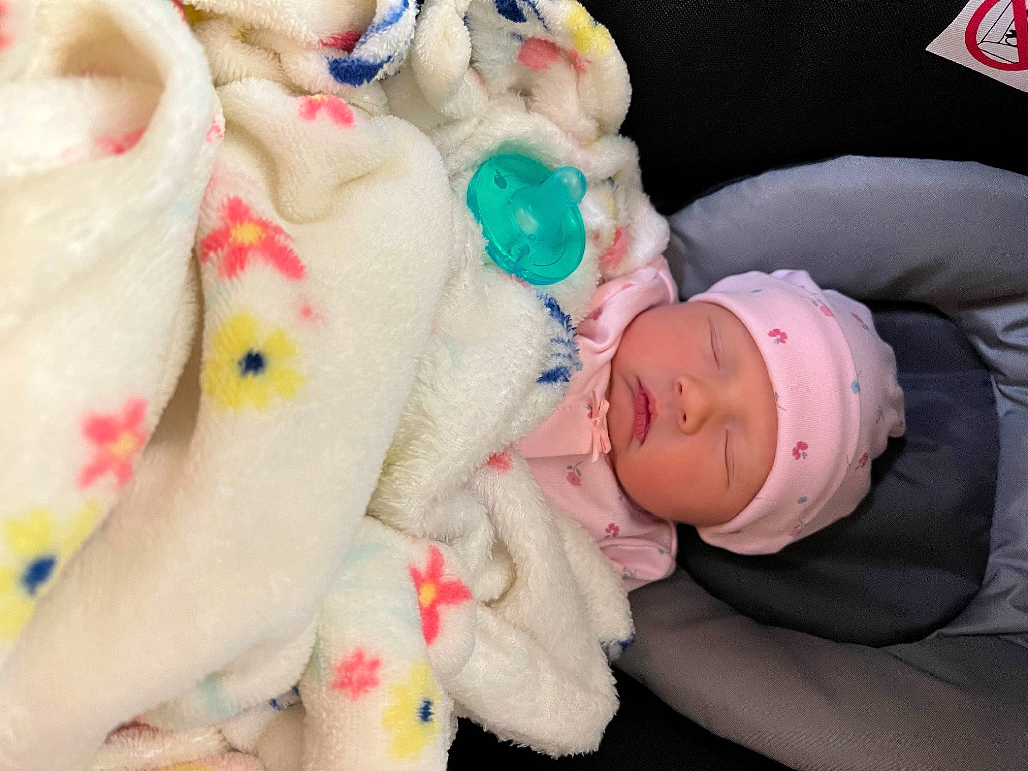 Adaline is registered to the contest to win money with this photo: baby, baby_products, baby_toddler_clothing, cheek, child, comfort, event, fur, hat, headwear, logo, person, pink, plush, product, room, sculpture, skin, stuffed_toy, teddy_bear