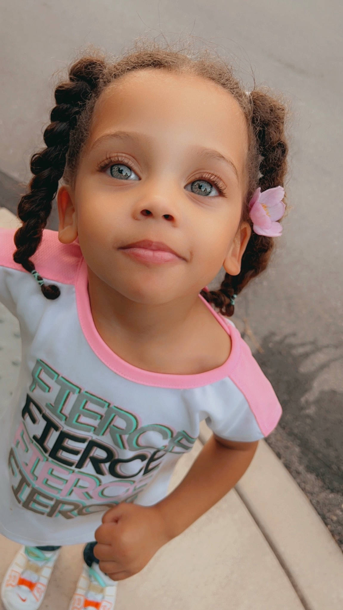 Zariyah joined the competition — help win amazing prizes! beauty, black_hair, cheek, chin, cool, eye, eyebrow, eyelash, forehead, happy, iris, lip, long_hair, neck, nose, person, pigtail, pink, skin, sleeve