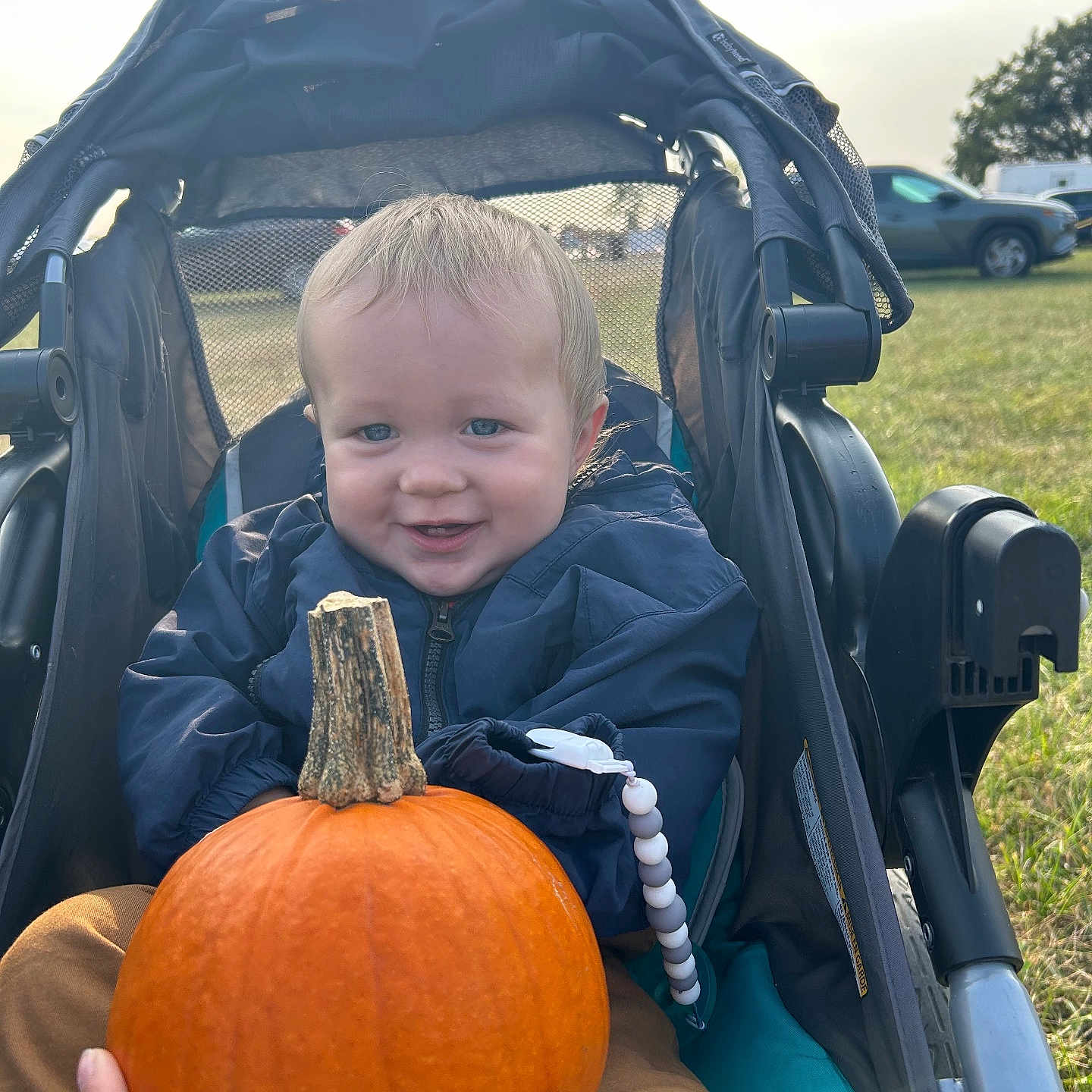Remington joined the competition — help win amazing prizes! architecture, baby, car, clothing, face, food, glove, grass, head, outdoors, person, photography, plant, portrait, produce, pumpkin, squash, transportation, vegetable, vehicle