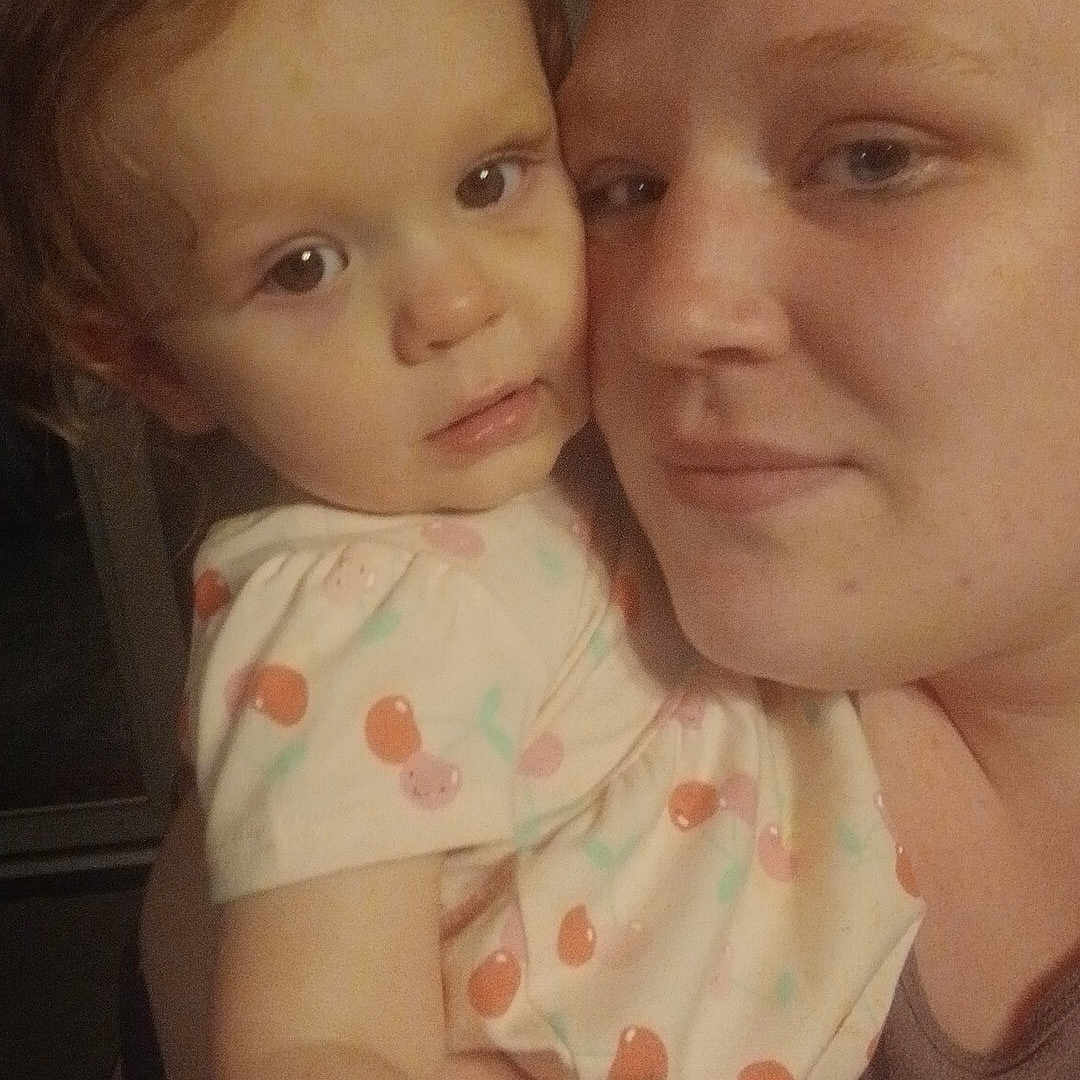 Lillieanna joined the competition — help win amazing prizes! adult, affection, child, closeup, cute, expression, eyes, face, family, hair, holding, indoor, love, mom, patterned_clothing, person, portrait, skin, toddler, warm_lighting