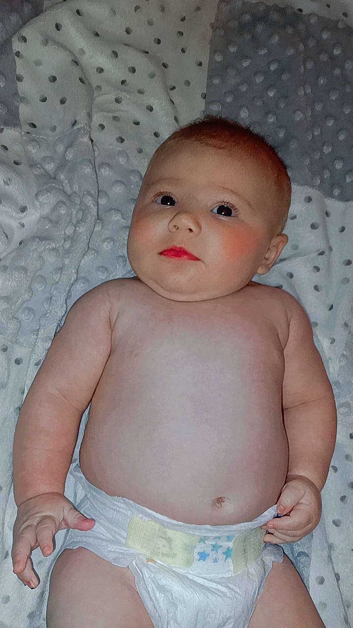 Laklynn is registered to the contest to win money with this photo: baby, baby_toddler_clothing, cheek, chin, eye, eyebrow, face, facial_expression, head, human_body, iris, lip, mouth, neck, nose, person, product, skin, sleeve, stomach