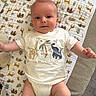Joshua joined the competition — help win amazing prizes! baby, infant, onesie, blanket, giraffe, elephant, animal_print, cute, smiling, lying_down, child, indoor, soft_lighting, toddler, young_child, clothing, fabric, portrait, happy, closeup