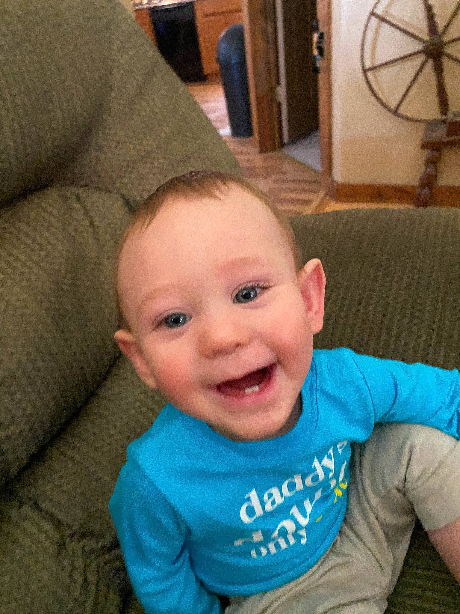 Nicholas joined the competition — help win amazing prizes! baby, baby_toddler_clothing, chair, cheek, dartboard, eye, eyebrow, face, furniture, happy, head, human_body, iris, joy, mouth, nose, person, skin, sleeve, smile