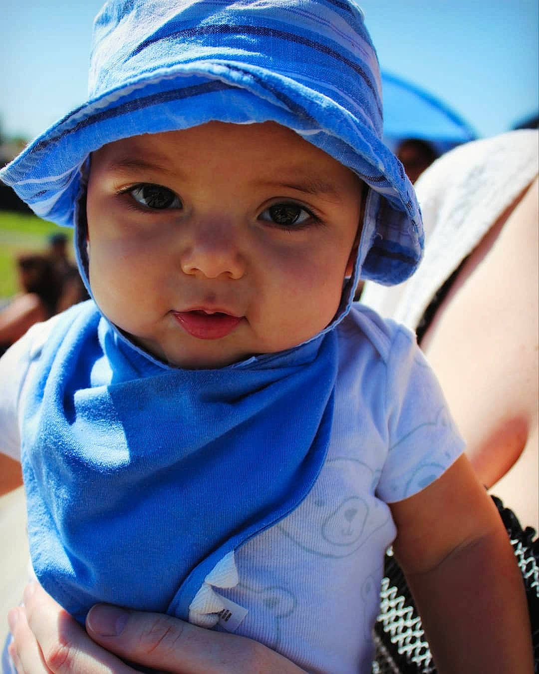 Cristiano joined the competition — help win amazing prizes! baby, blue, bonnet, cheek, child, eye, face, head, headgear, headwear, people, person, skin, smile, toddler, vacation