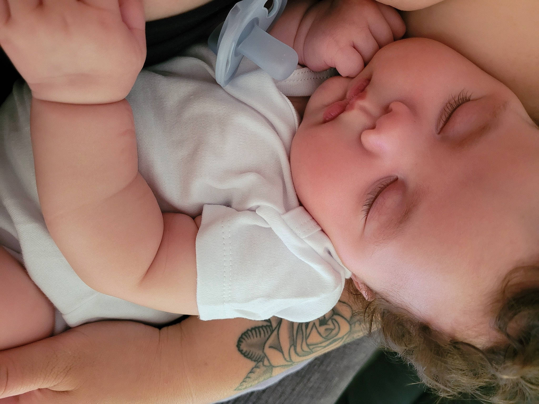 Kyriana joined the competition — help win amazing prizes! baby, baby_sleeping, baby_toddler_clothing, cheek, chest, child, comfort, eyelash, finger, gesture, human_leg, knee, mouth, nail, pattern, person, skin, thigh, thumb, toddler