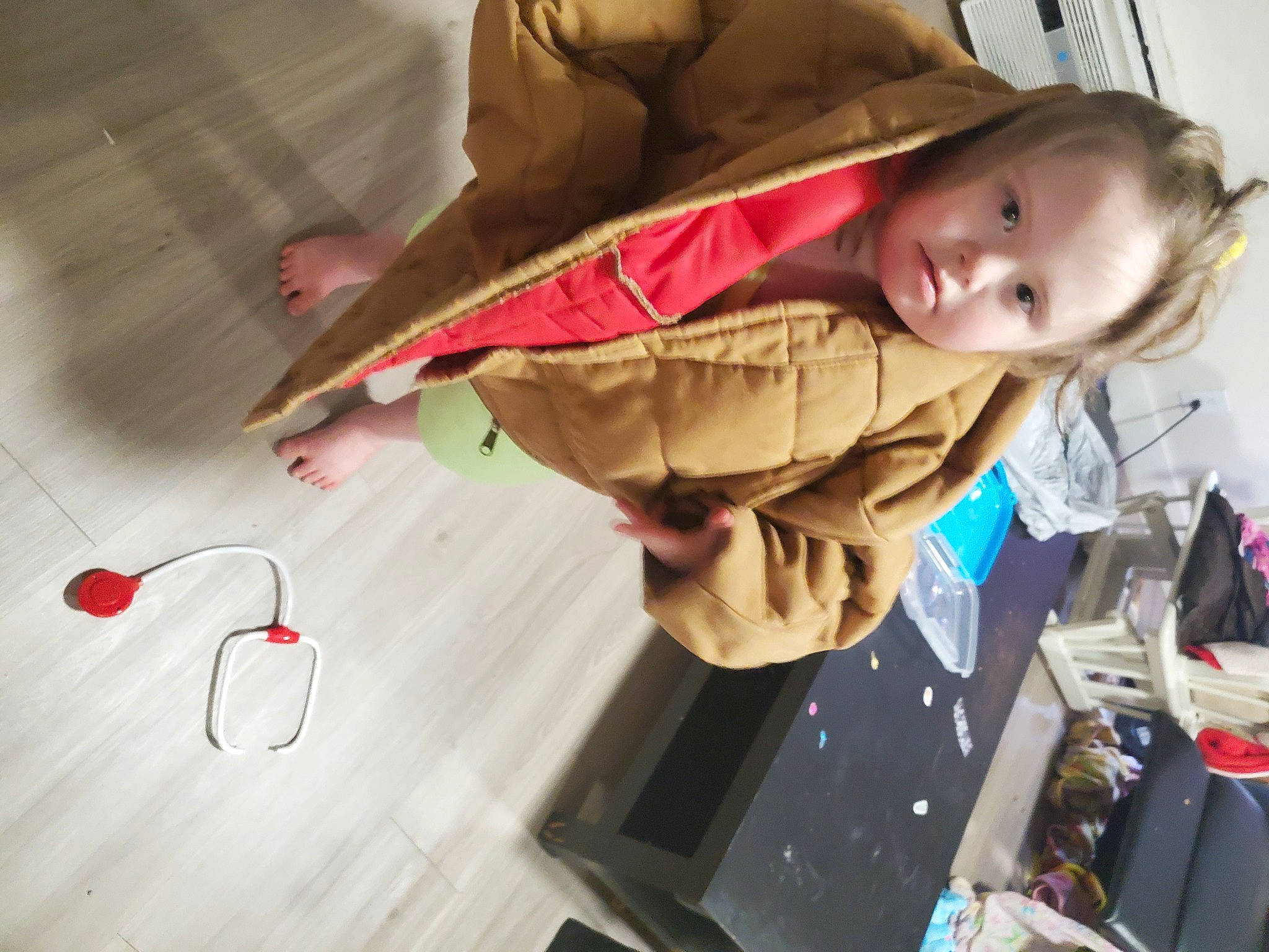 Ashia joined the competition — help win amazing prizes! baby, cable, carmine, child, comfort, elbow, electrical_wiring, flooring, fun, jacket, person, play, room, smile, toddler, wire, wood