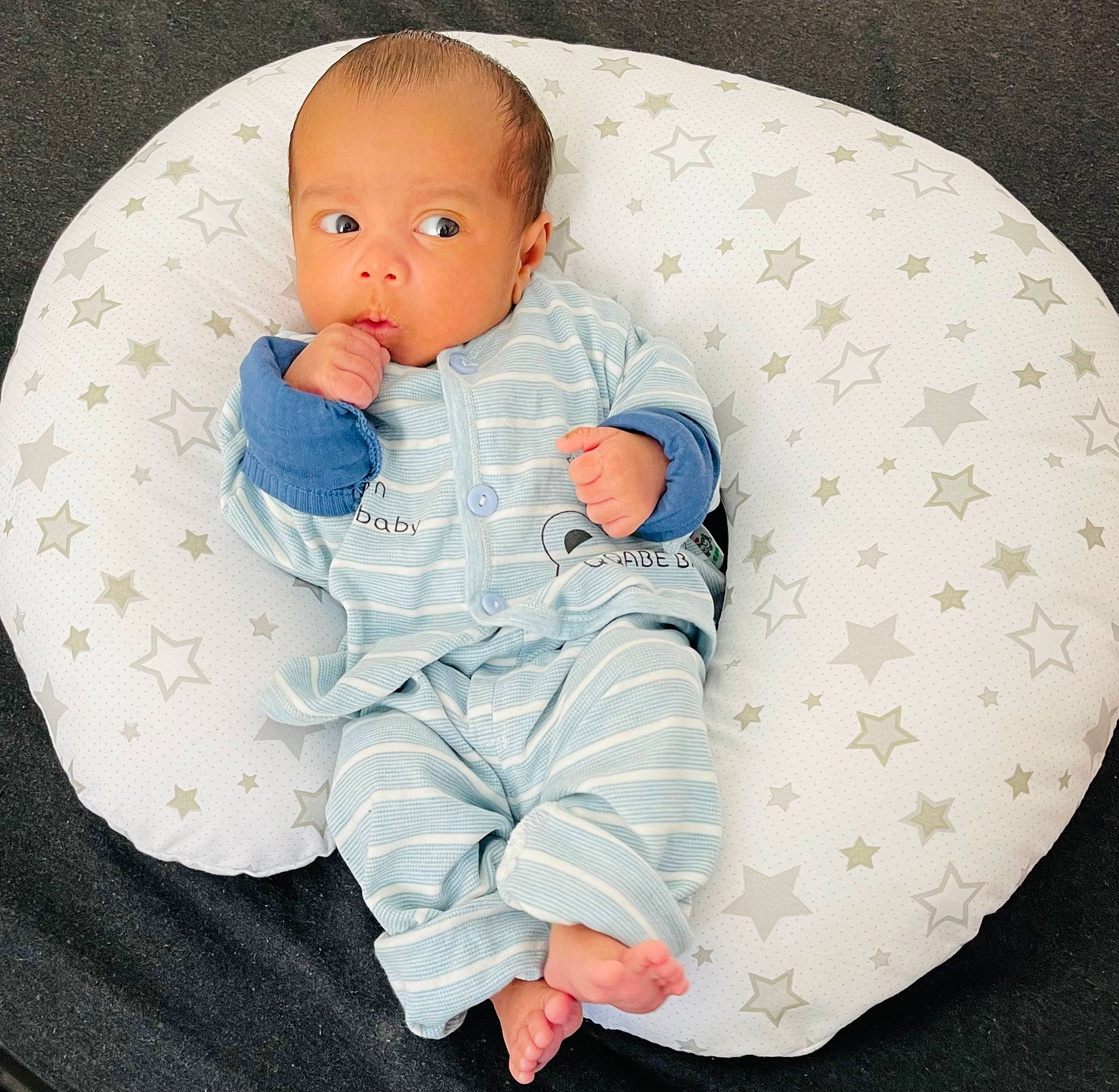Bishop joined the competition — help win amazing prizes! baby, baby_products, baby_safety, baby_sleeping, baby_toddler_clothing, bedding, cheek, child, chin, circle, collar, comfort, linens, outerwear, pattern, person, room, sitting, sleeve, t_shirt