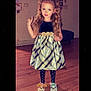 Mia Govero joined the competition — help win amazing prizes! child, girl, dress, pigtails, long_hair, standing, floor, wooden_floor, plaid, patterned_dress, slippers, cartoon_slippers, peace_sign, indoor, wall_photos, decorations, smiling, young, cute, fashion