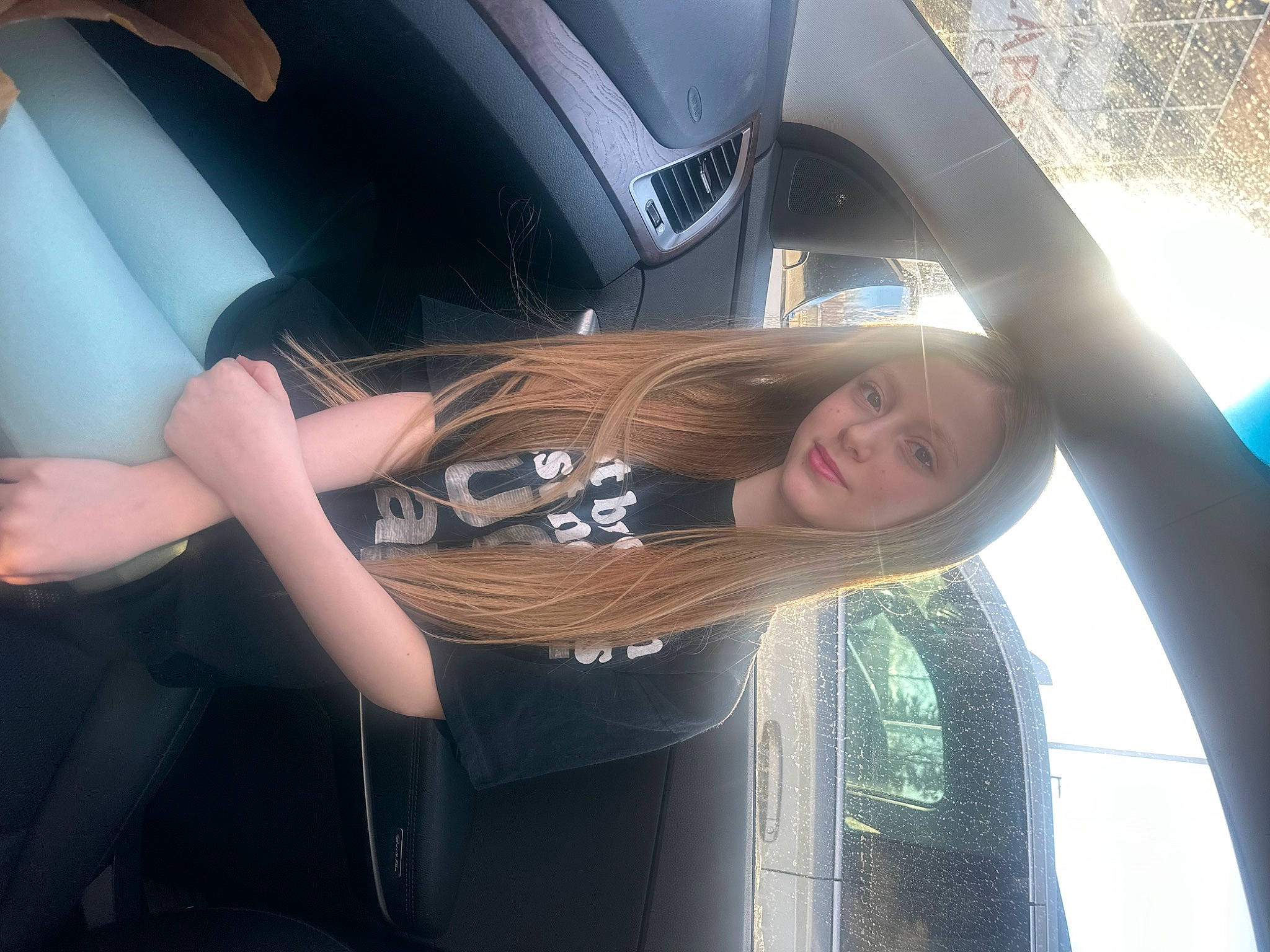 Ariel joined the competition — help win amazing prizes! auto_part, automotive_design, automotive_exterior, automotive_lighting, automotive_wheel_system, black_hair, car, comfort, family_car, flash_photography, fun, human_leg, joy, motor_vehicle, person, personal_luxury_car, smile, steering_wheel, thigh, tints_and_shades