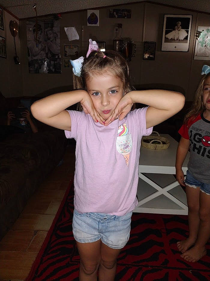 Willow joined the competition — help win amazing prizes! flash_photography, fun, gesture, hair, happy, iris, jean_short, joint, leg, leisure, mouth, neck, person, pink, shorts, shoulder, skin, standing, t_shirt, thigh