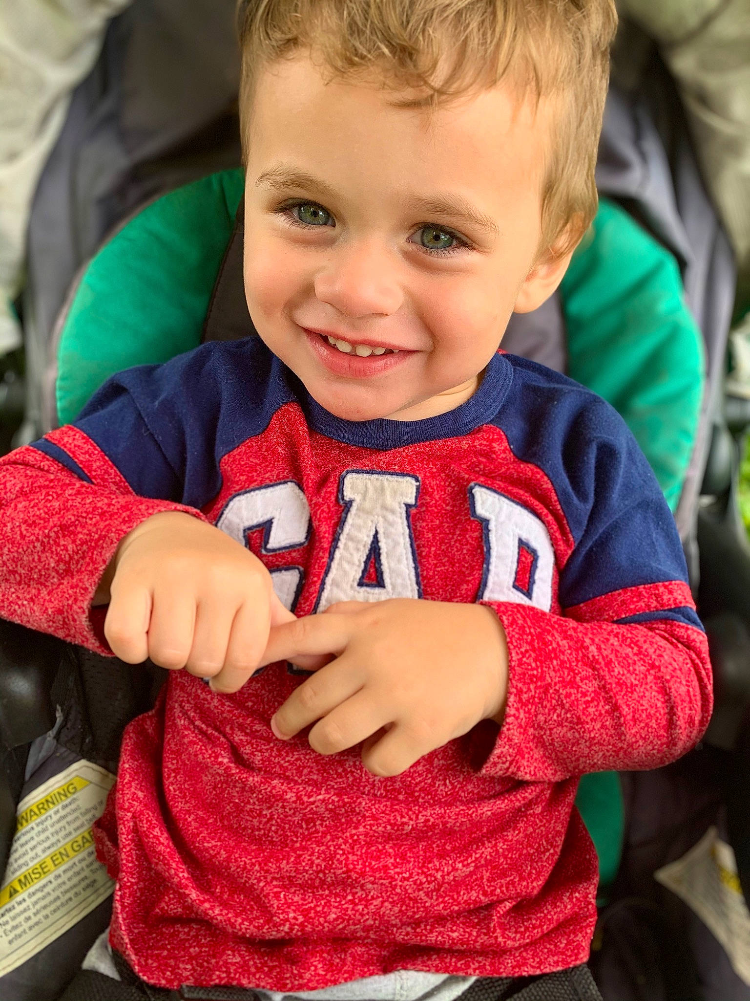 Kasen joined the competition — help win amazing prizes! baby, cheek, child, finger, hand, joy, outerwear, person, play, smile, toddler, wool