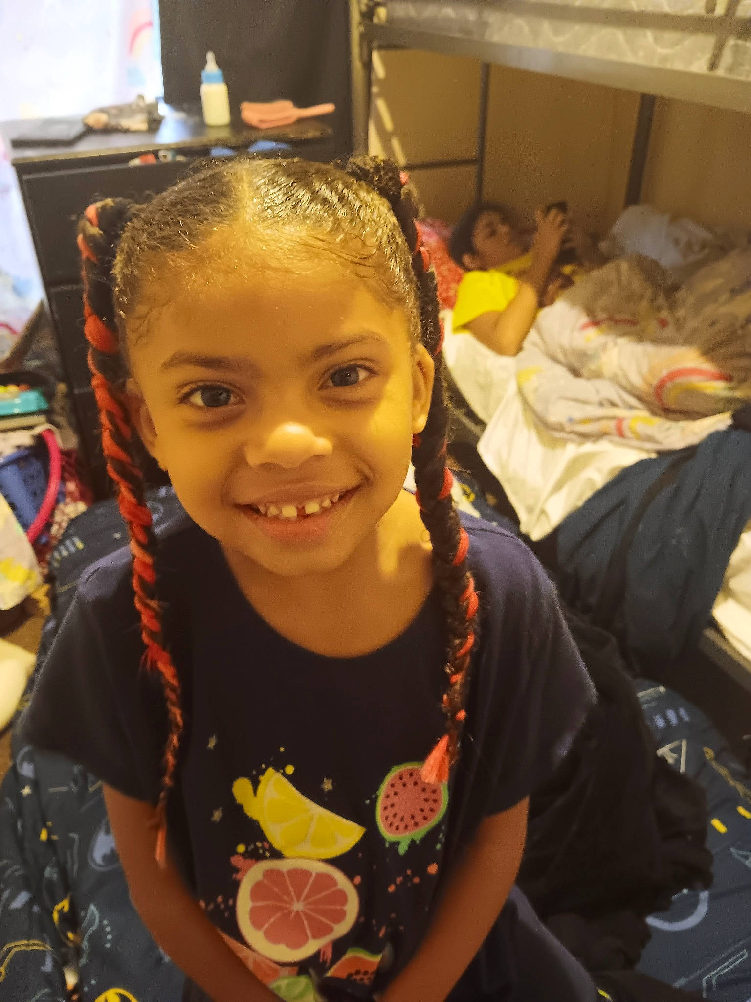 Mialynn joined the competition — help win amazing prizes! audio_equipment, black_hair, child, citrus, cool, dreadlocks, event, eye, eyebrow, eyelash, fruit, fun, happy, joy, person, room, selfie, skin, smile, t_shirt