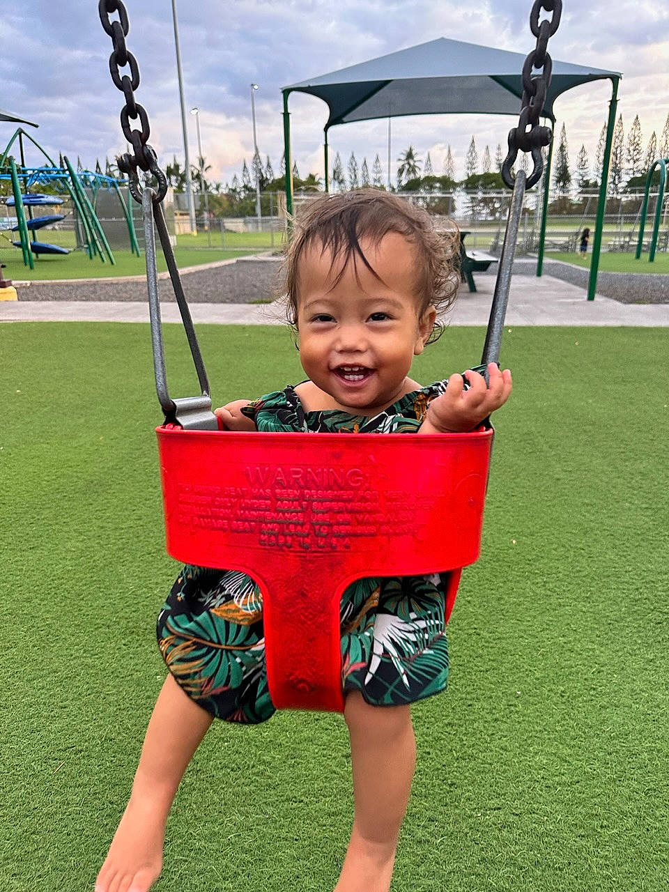 Phoebe Maleia is registered to the contest to win money with this photo: baby, baby_toddler_clothing, child, city, cloud, fun, grass, happy, joy, leisure, person, plant, play, playground, recreation, sky, smile, swing, t_shirt, toddler