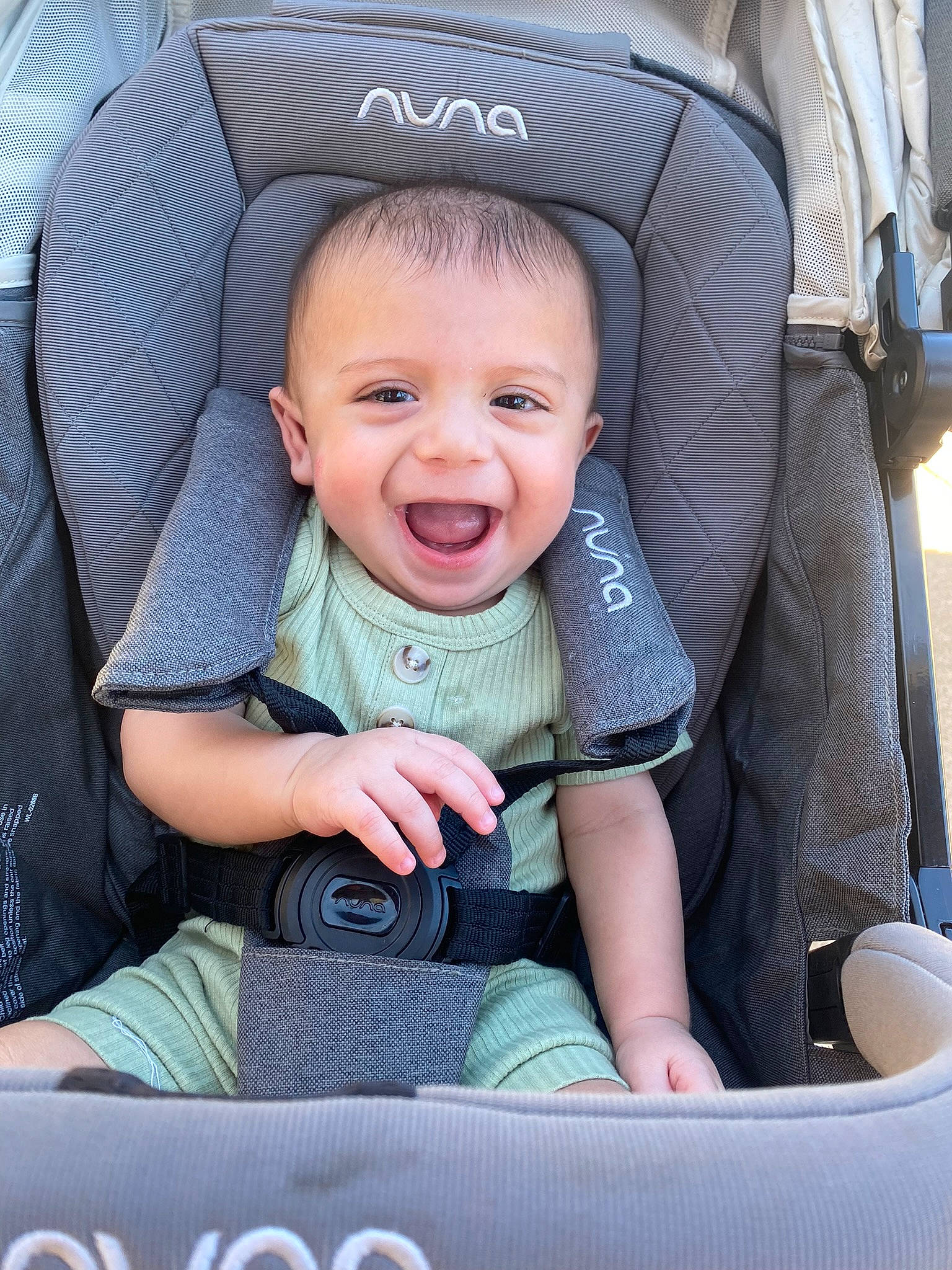 Ace joined the competition — help win amazing prizes! baby, baby_carriage, baby_products, baby_toddler_clothing, car_seat, cheek, child, comfort, eye, facial_expression, finger, happy, person, photograph, product, sitting, skin, smile, snapshot, toddler