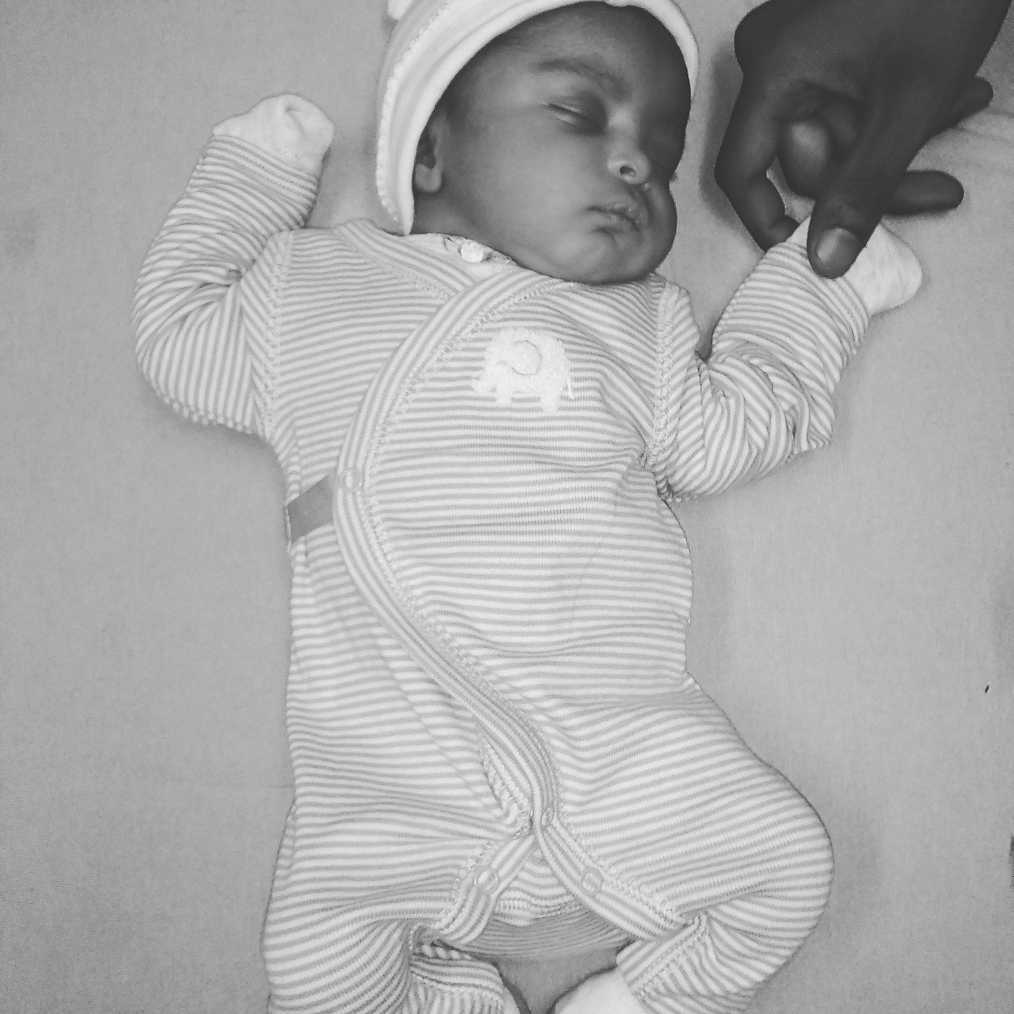 Ayvah joined the competition — help win amazing prizes! baby, baby_sleeping, baby_toddler_clothing, black_and_white, child, drawing, monochrome, person, photograph, photography, product, sleeve, smile, style, toddler, white