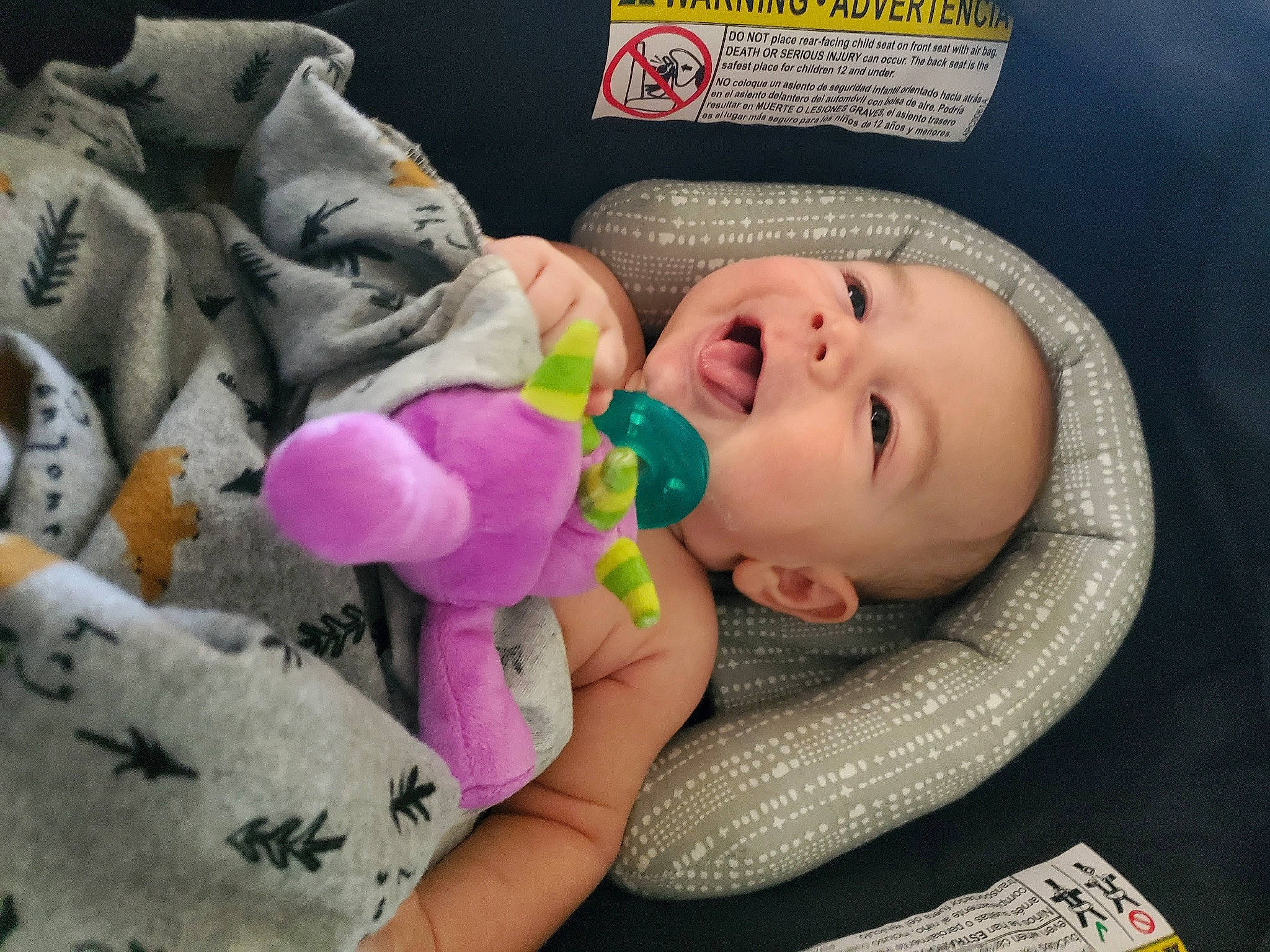 Jaxson joined the competition — help win amazing prizes! baby, baby_products, baby_safety, baby_toddler_clothing, cheek, child, comfort, fun, happy, mouth, nose, person, pink, product, room, skin, smile, stuffed_toy, textile, toddler
