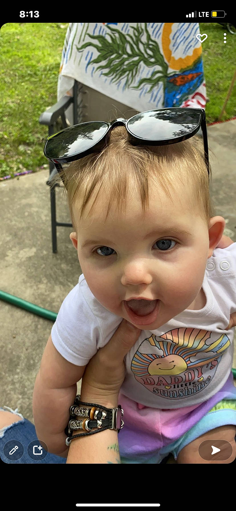 Georgia is registered to the contest to win money with this photo: blue, cool, eyebrow, eyelash, eyewear, glasses, goggles, green, hair, happy, iris, lip, person, pink, plant, product, skin, smile, sunglasses, vision_care