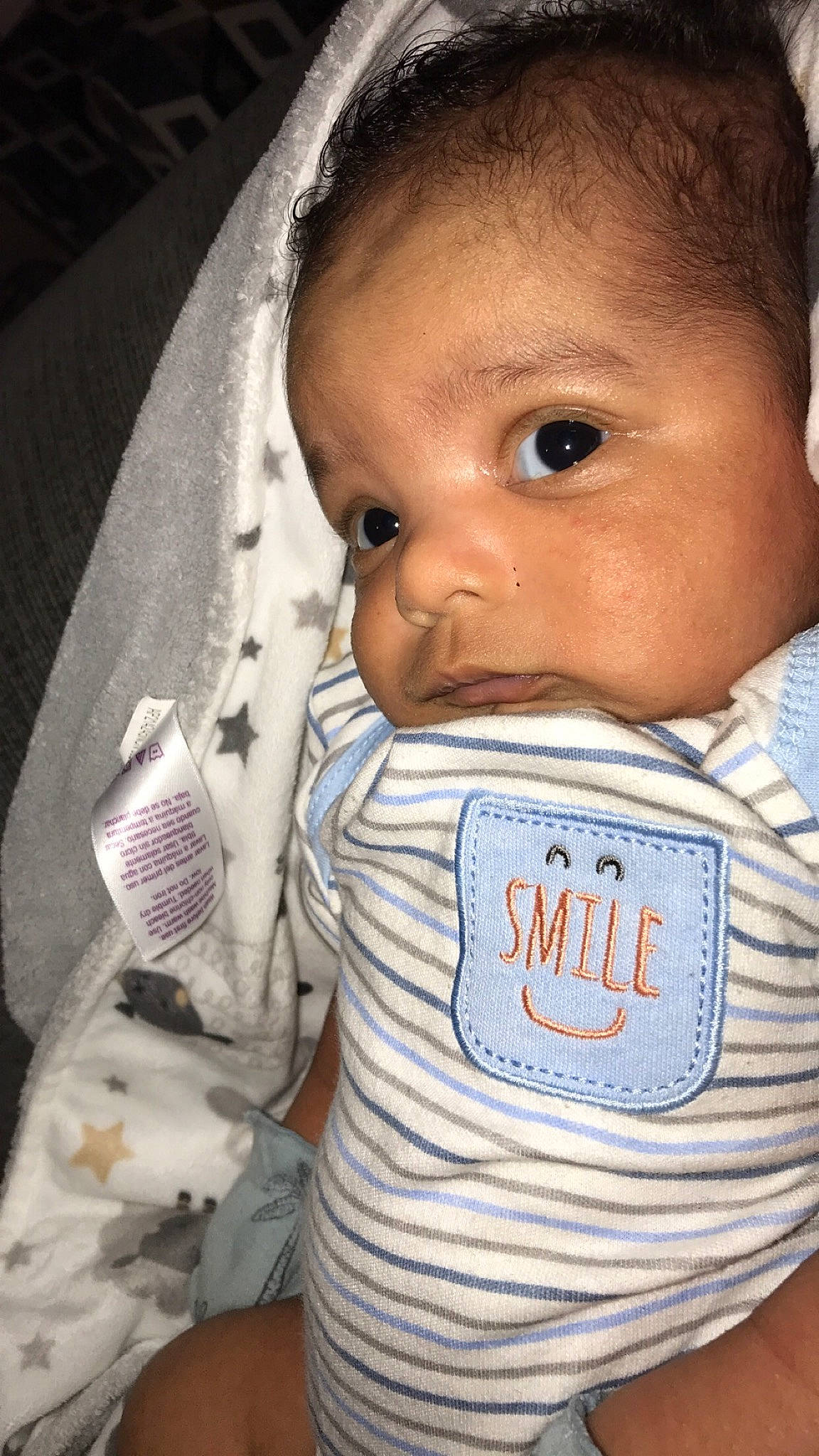 Kamdyn joined the competition — help win amazing prizes! baby, baby_products, baby_toddler_clothing, cheek, child, ear, eyelash, finger, happy, iris, lip, mouth, nail, nose, person, product, skin, sleeve, t_shirt, textile