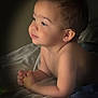 baby, child, infant, face, skin, hands, bed, blanket, soft, cute, portrait, sleepwear, expression, indoors, light, young, closeup, person, resting, peaceful