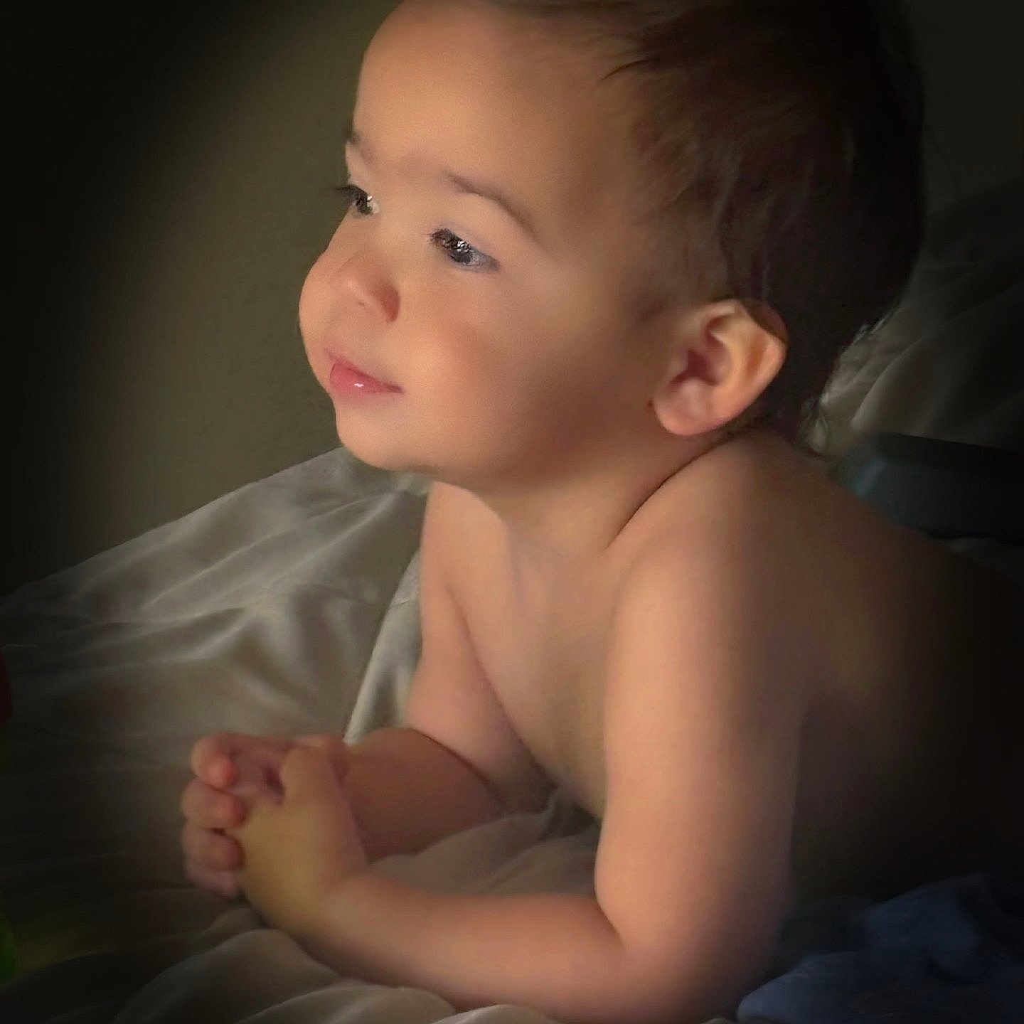 Jaxten joined the competition — help win amazing prizes! baby, bed, blanket, child, closeup, cute, expression, face, hands, indoors, infant, light, peaceful, person, portrait, resting, skin, sleepwear, soft, young