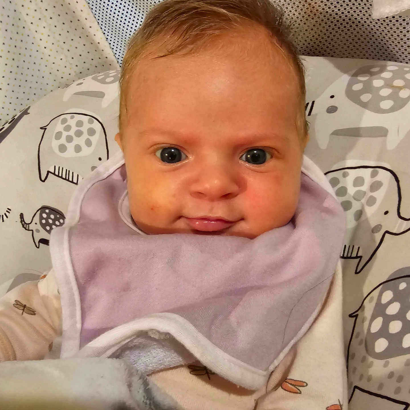 Emma is registered to the contest to win money with this photo: architecture, baby, bed, bedroom, bib, blanket, cushion, face, furniture, happy, head, homedecor, indoors, newborn, person, photography, portrait, quilt, room, smile