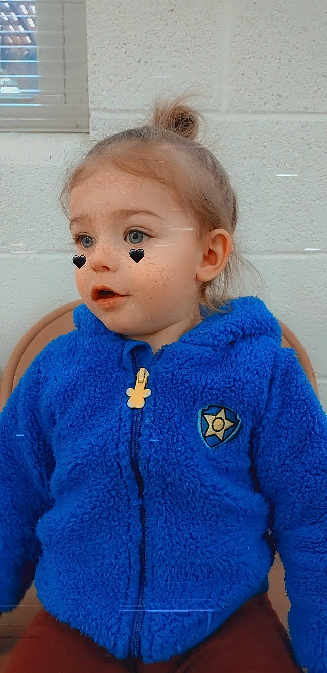 Harmoni joined the competition — help win amazing prizes! azure, baby_toddler_clothing, button, child, craft, denim, electric_blue, eyelash, fashion_accessory, fashion_design, fur, happy, iris, neck, pattern, person, sleeve, toddler, toy, wool