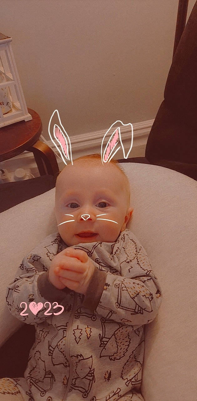 Malachai joined the competition — help win amazing prizes! baby, baby_toddler_clothing, cheek, child, drinkware, ear, fashion_accessory, fun, happy, nail, nose, party_supply, peach, person, room, sitting, skin, sweetness, thumb, toddler