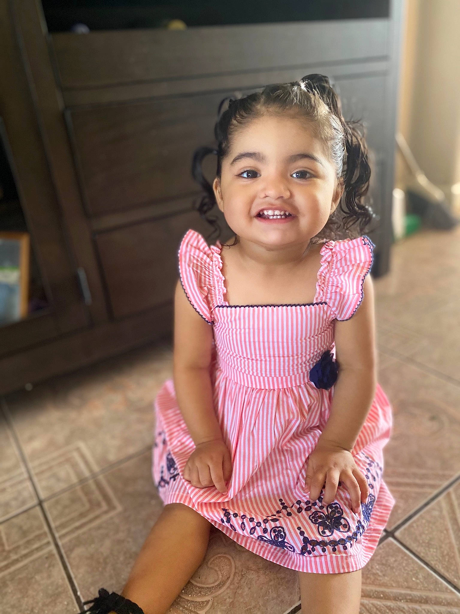 Alyssa joined the competition — help win amazing prizes! baby_toddler_clothing, beauty, day_dress, dress, eye, face, hair, happy, iris, joy, leg, lip, magenta, neck, person, pink, skin, sleeve, smile, thigh