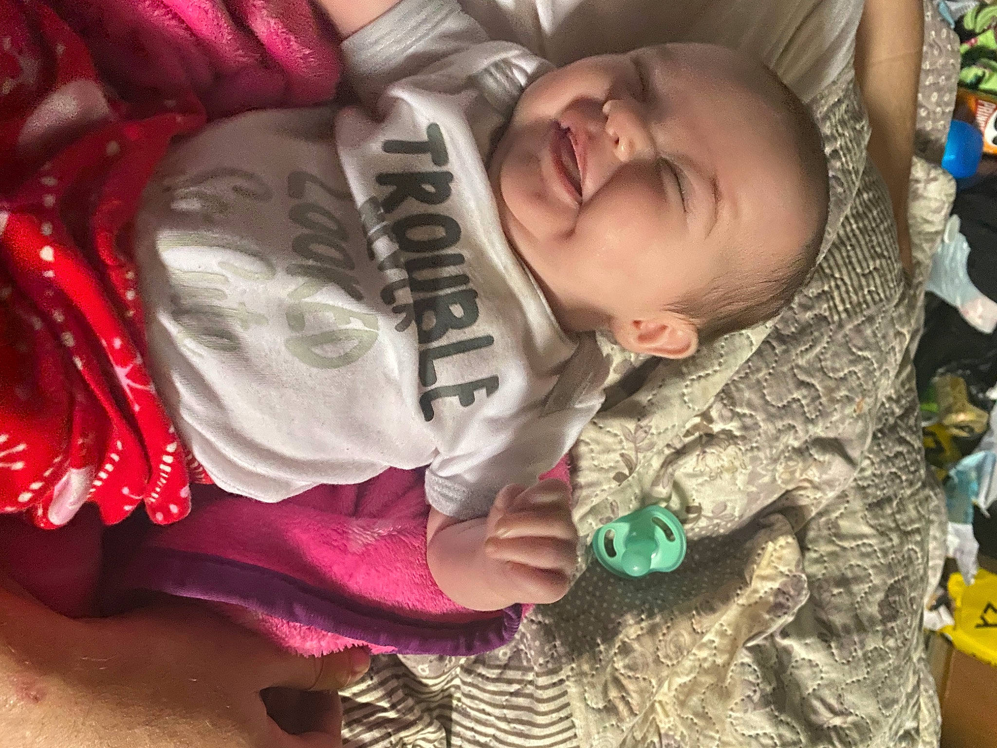 Alayah joined the competition — help win amazing prizes! baby, baby_toddler_clothing, child, cool, happy, head, headgear, iris, magenta, mouth, person, pink, plant, skin, sleeve, smile, textile, toddler, tree, wood