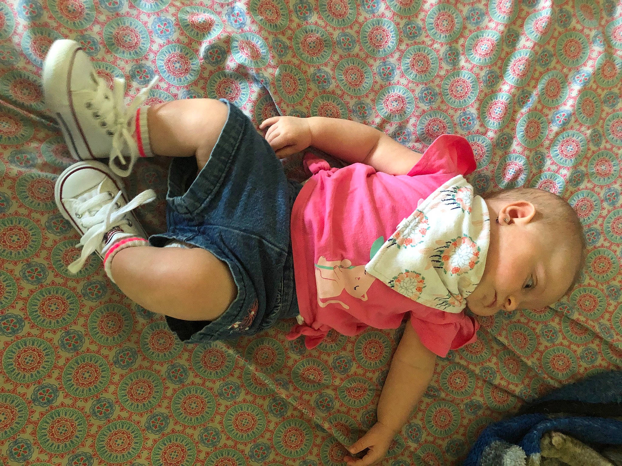 Ryalee joined the competition — help win amazing prizes! baby, baby_toddler_clothing, comfort, foot, fun, head, human_body, human_leg, joint, knee, leg, mouth, person, pink, shorts, sneakers, sock, textile, thigh, toddler