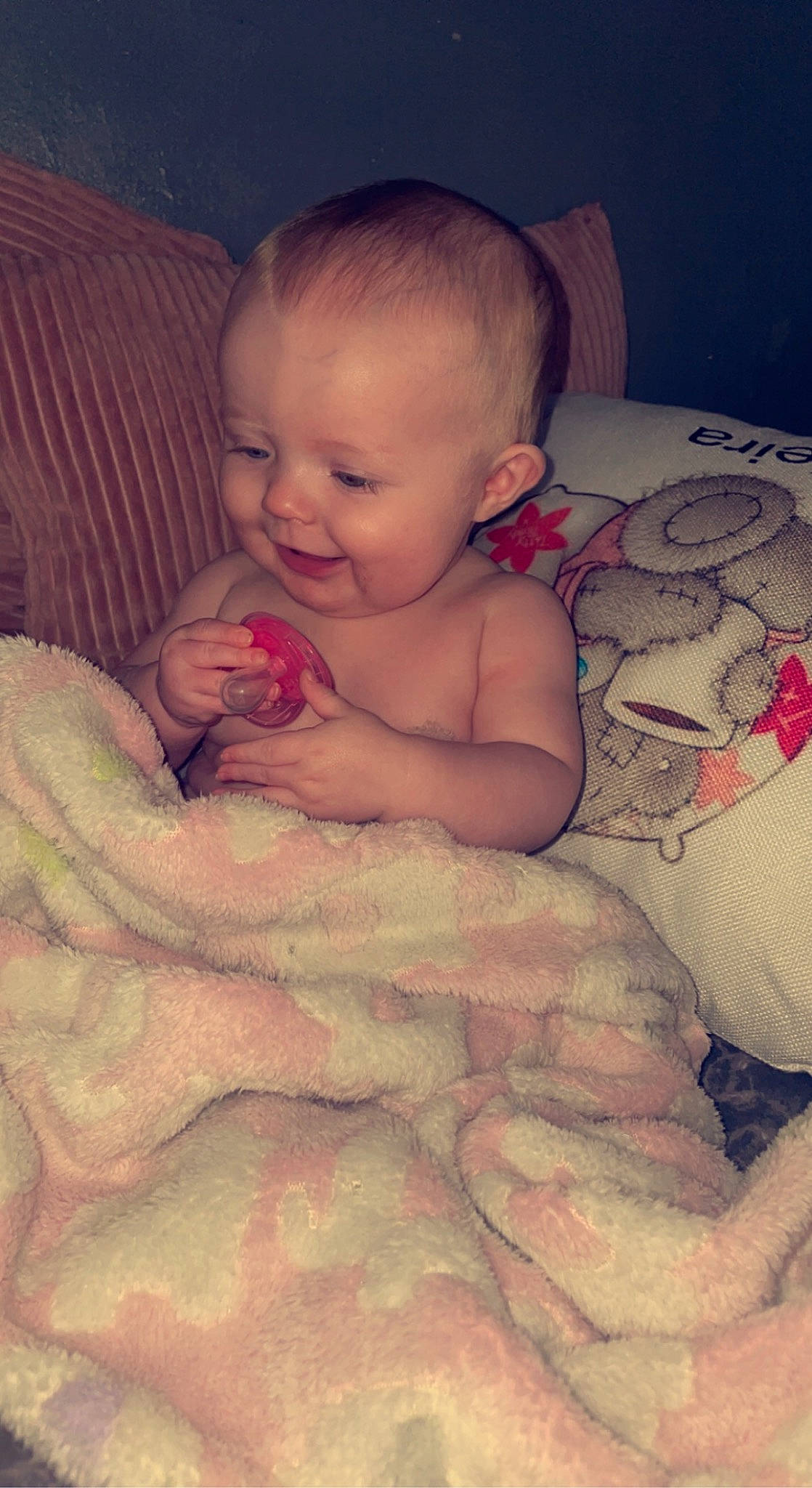 Ava-mae is registered to the contest to win money with this photo: arm, baby, cheek, chin, comfort, eye, finger, hairstyle, hand, head, human_body, iris, lip, mouth, muscle, nose, organ, person, pink, skin