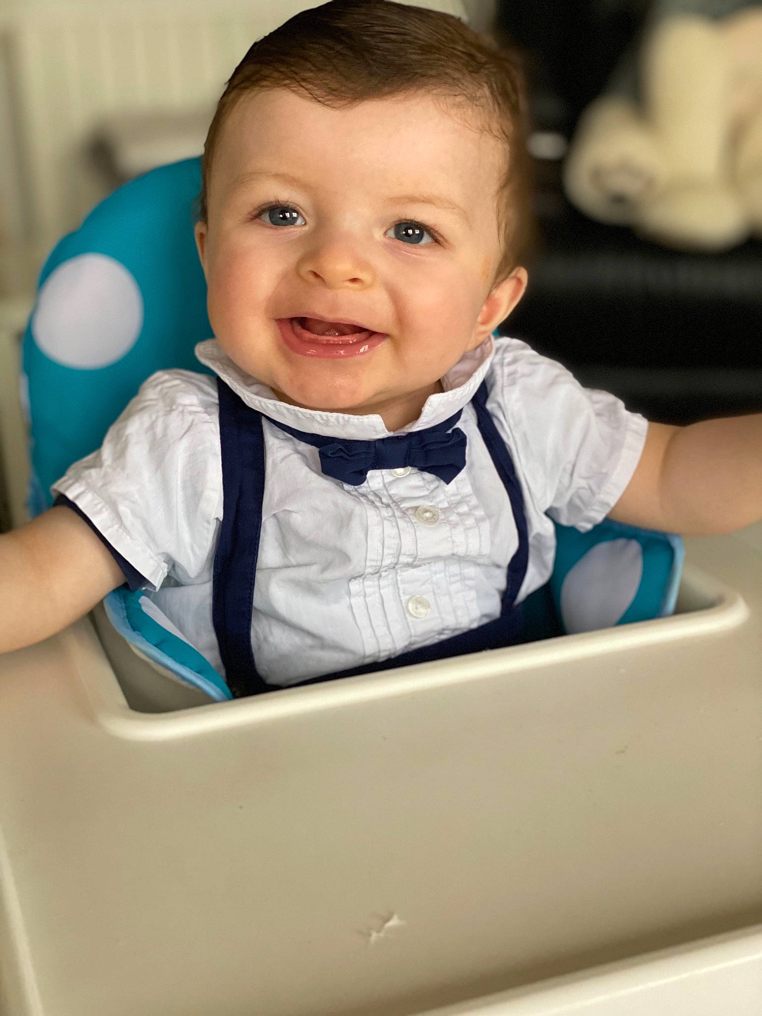 Martin joined the competition — help win amazing prizes! baby, baby_products, baby_toddler_clothing, cheek, child, comfort, electric_blue, eye, face, flash_photography, fun, hair, happy, iris, joy, person, sitting, skin, sleeve, smile