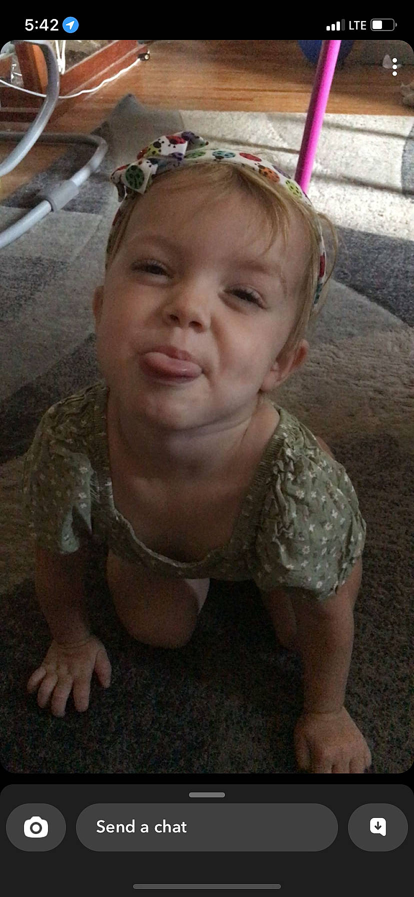 Natalie is registered to the contest to win money with this photo: cheek, child, chin, fashion_accessory, forehead, fun, hairstyle, happy, head, headband, headpiece, iris, lip, mouth, nose, person, sitting, skin, smile, soil