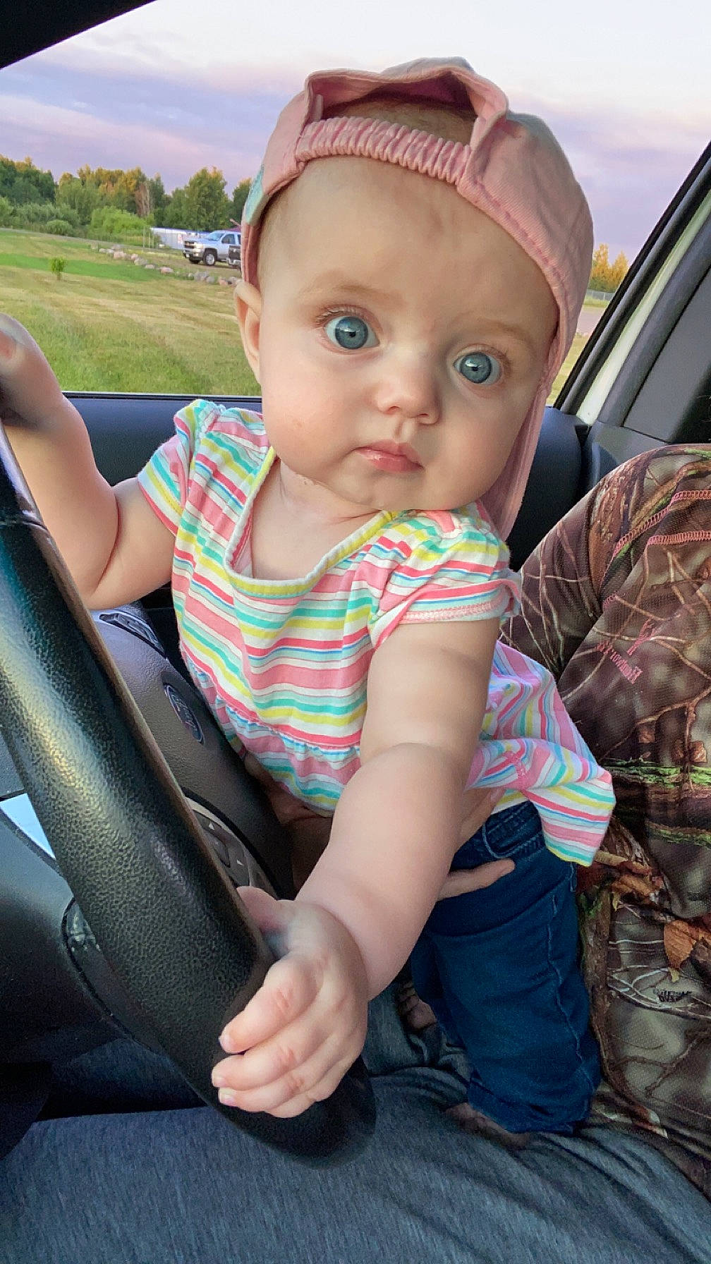 Huntley joined the competition — help win amazing prizes! auto_part, automotive_design, automotive_exterior, baby, cap, car_seat, child, cool, finger, fun, grass, headwear, jeans, leaf, motor_vehicle, person, plaid, plant, skin, toddler