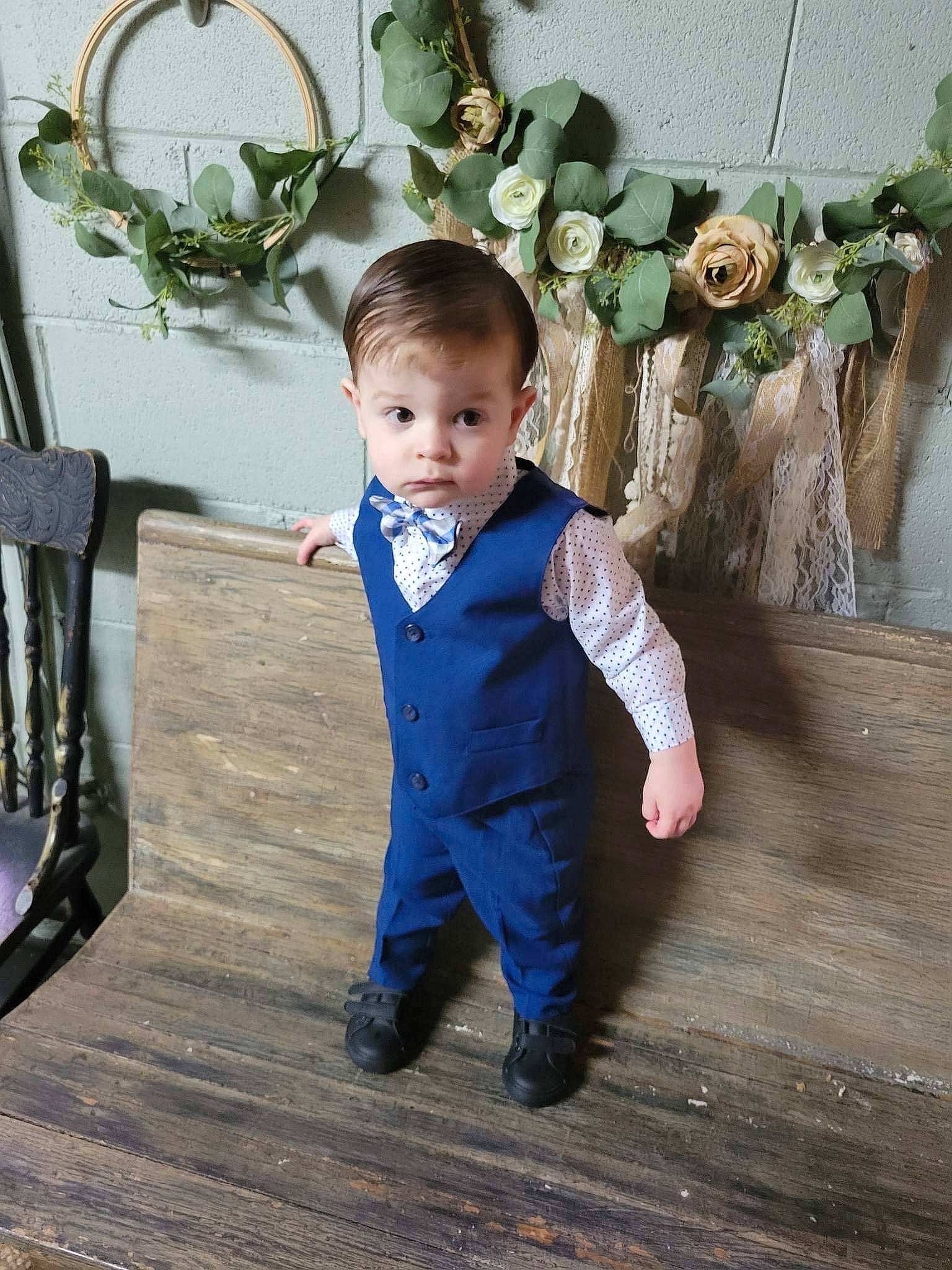 Kennedy joined the competition — help win amazing prizes! baby, baby_toddler_clothing, chair, child, costume, flash_photography, flooring, formal_wear, fun, grass, happy, hardwood, leisure, people_in_nature, person, portrait_photography, room, sitting, standing, toddler