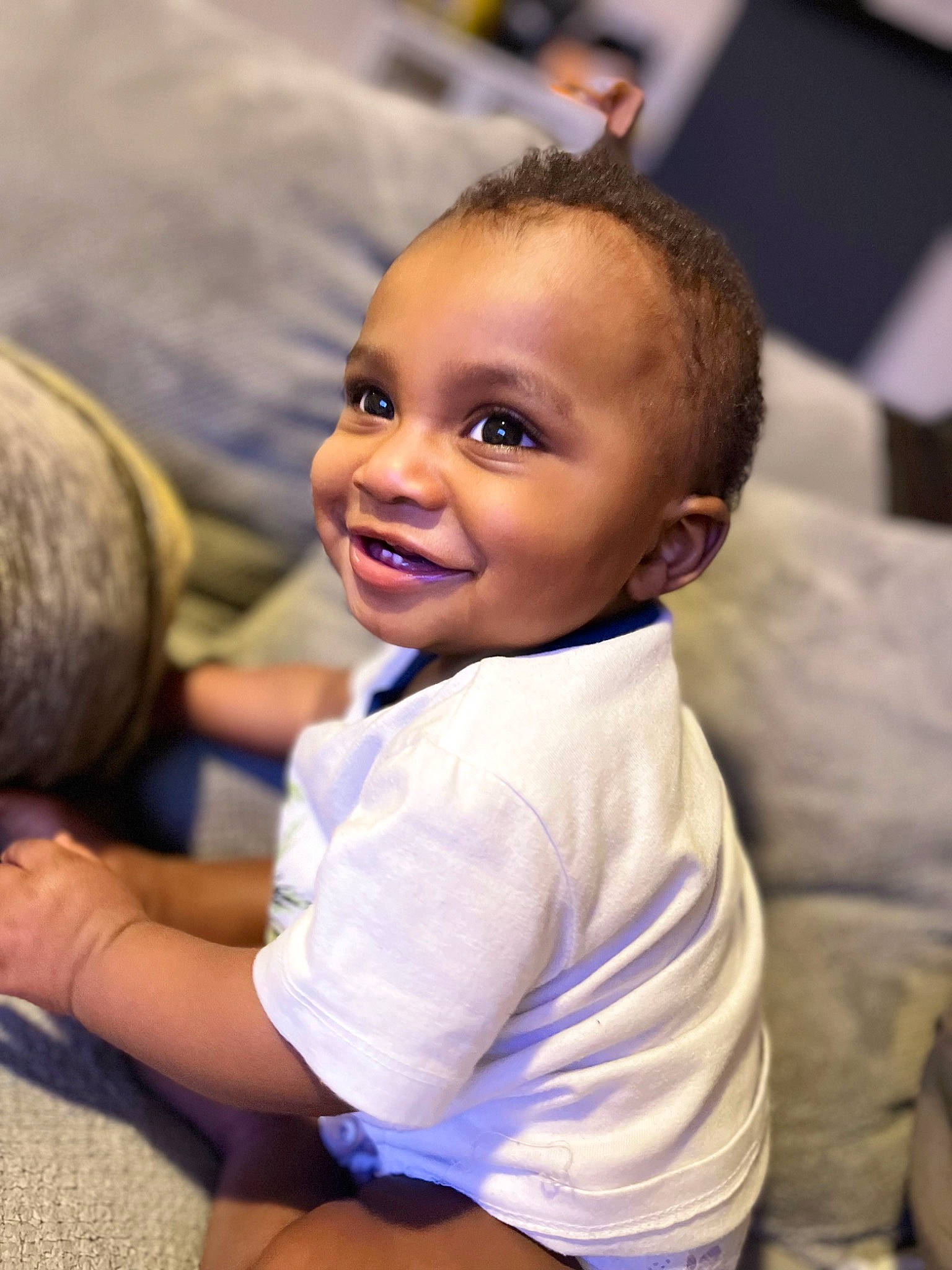 Messiah joined the competition — help win amazing prizes! abdomen, baby, baby_toddler_clothing, cheek, child, comfort, event, fun, gesture, happy, human_body, human_leg, joy, leisure, person, purple, room, skin, smile, t_shirt