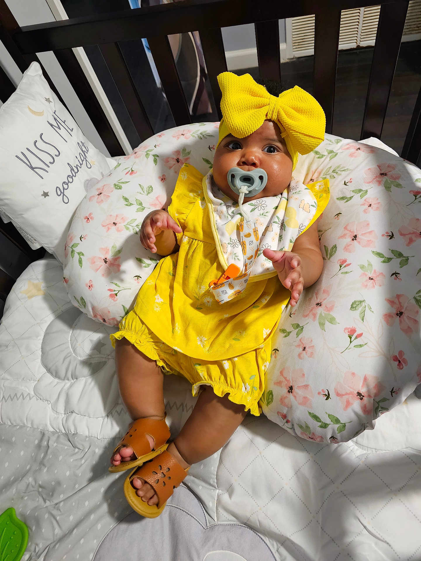 Michelle joined the competition — help win amazing prizes! baby, bed, clothing, costume, couch, crib, cushion, dress, face, footwear, furniture, head, homedecor, indoors, infantbed, person, photography, portrait, sandal, shoe