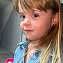 Liana participe au concours pour gagner de l'argent avec cette photo : child, girl, portrait, close_up, blond_hair, denim_shirt, earring, big_eyes, eyelashes, face, skin, hair, buttons, indoor, ceiling_fan, bottle, toy, candid, smile_subtle, light