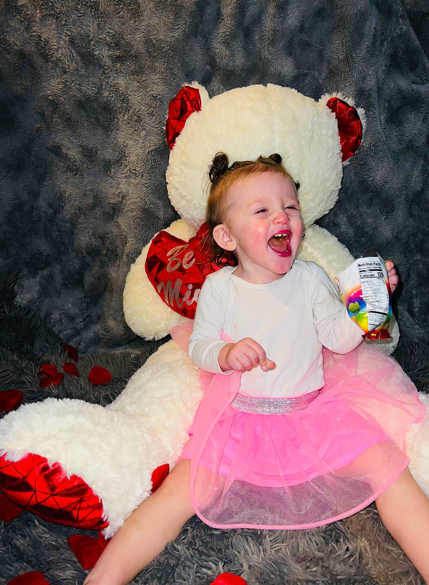 Kyla is registered to the contest to win money with this photo: baby, baby_toddler_clothing, child, clothing, costume, costume_hat, event, flash_photography, fun, happy, hat, headband, headgear, magenta, person, pink, red, sleeve, smile, toddler