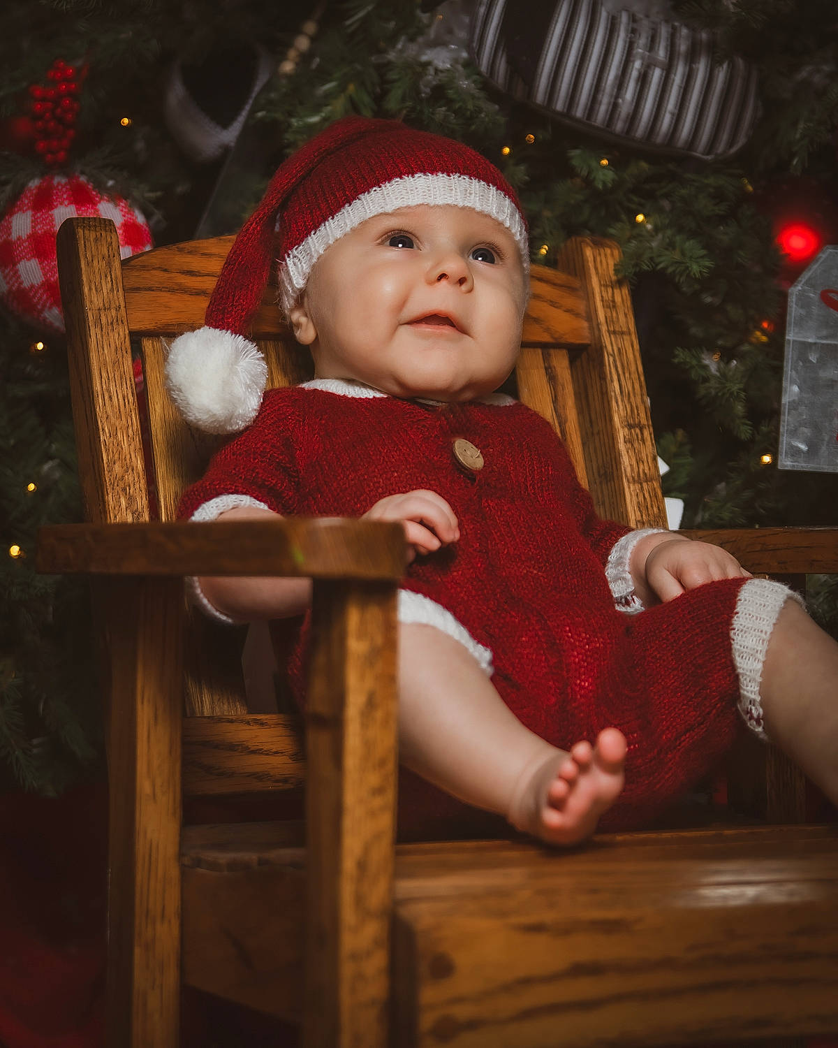 Beckham joined the competition — help win amazing prizes! baby, baby_toddler_clothing, cheek, child, christmas, christmas_decoration, christmas_eve, christmas_ornament, event, fun, headwear, holiday, interior_design, lap, ornament, person, sitting, toddler, tradition, tree