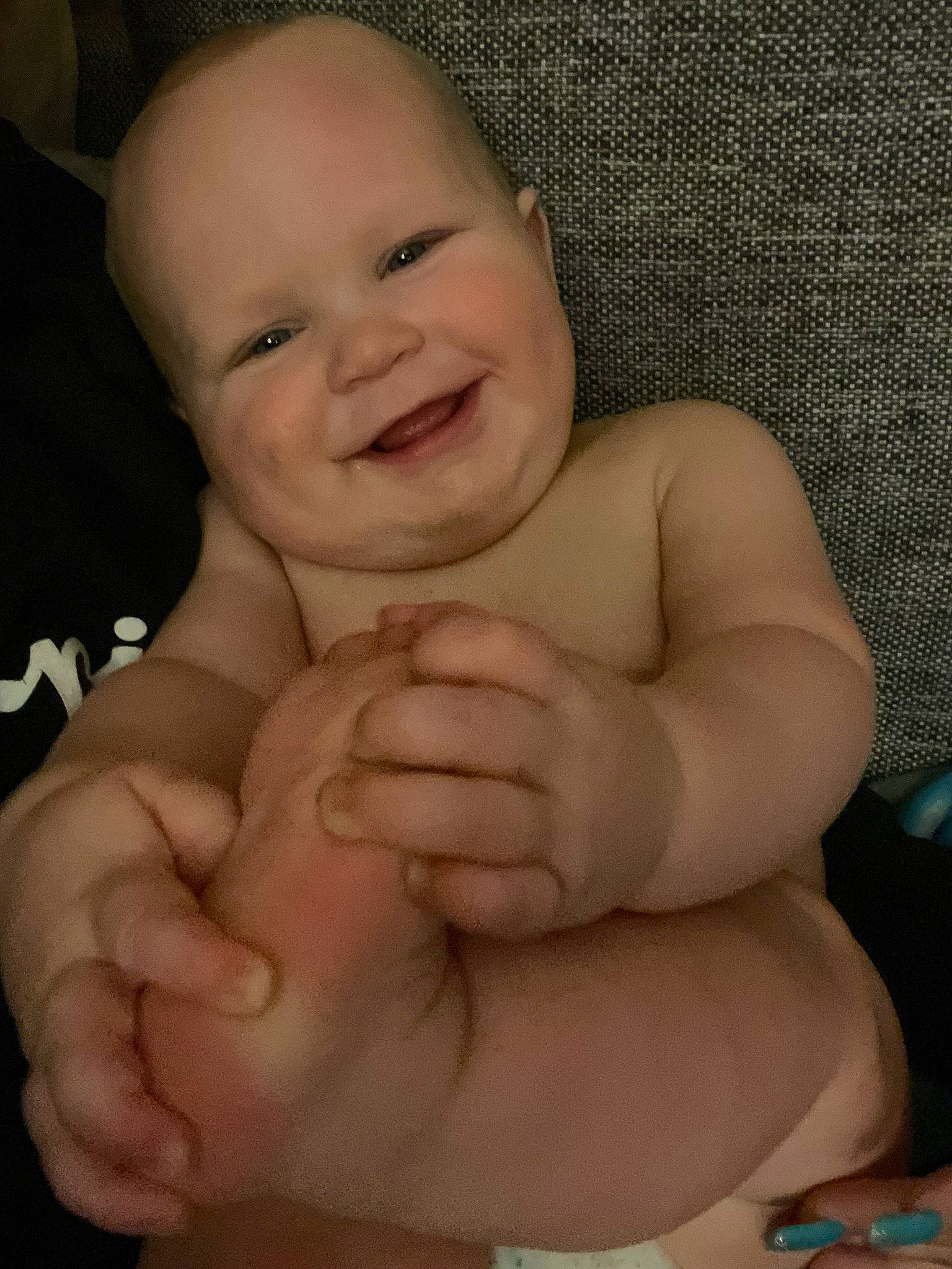 Lochlan is registered to the contest to win money with this photo: baby, cheek, chest, eye, eyebrow, face, finger, gesture, happy, head, human_body, iris, joy, lip, mouth, muscle, nose, person, skin, smile